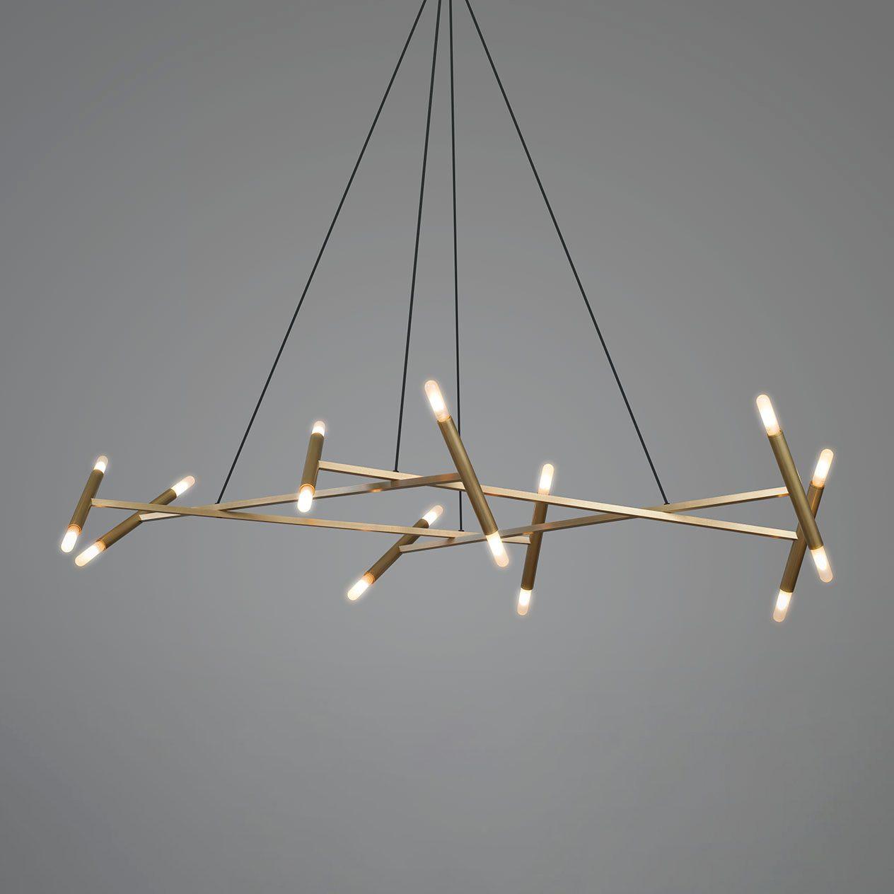 Astra Modern Brass Chandelier-Neutral Decor