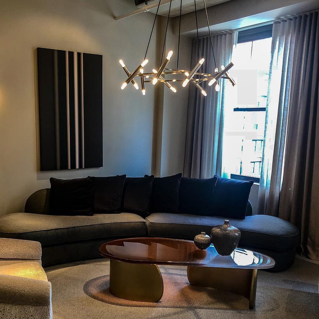 Astra Modern Brass Chandelier-Neutral Decor