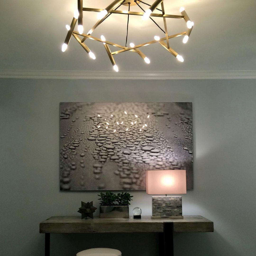 Astra Modern Brass Chandelier-Neutral Decor
