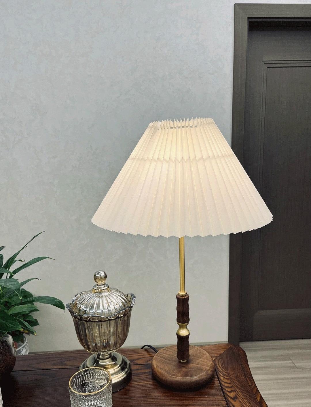 Vovenil Pleated Shade Table Lamp-Neutral Decor