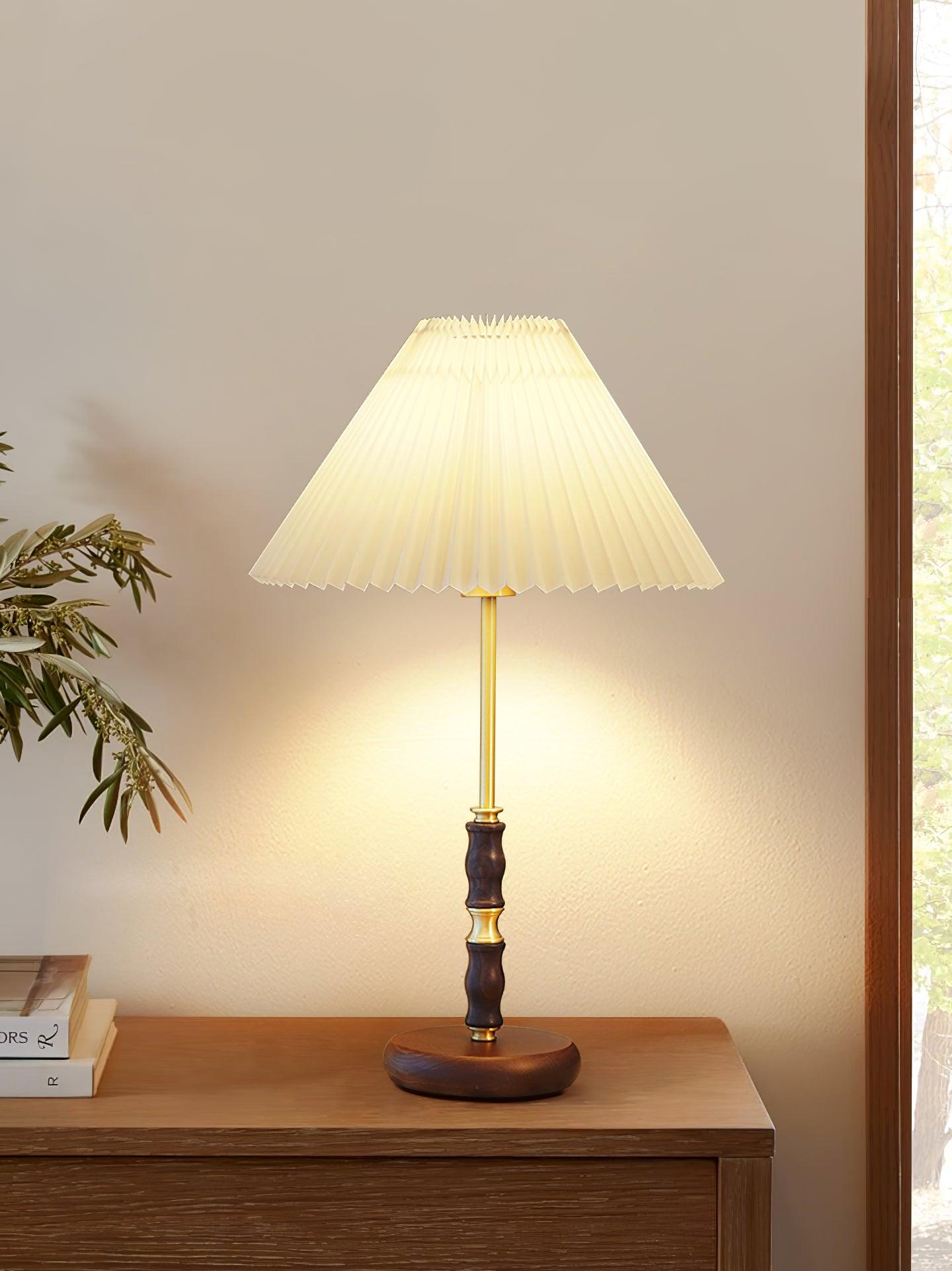 Vovenil Pleated Shade Table Lamp-Neutral Decor