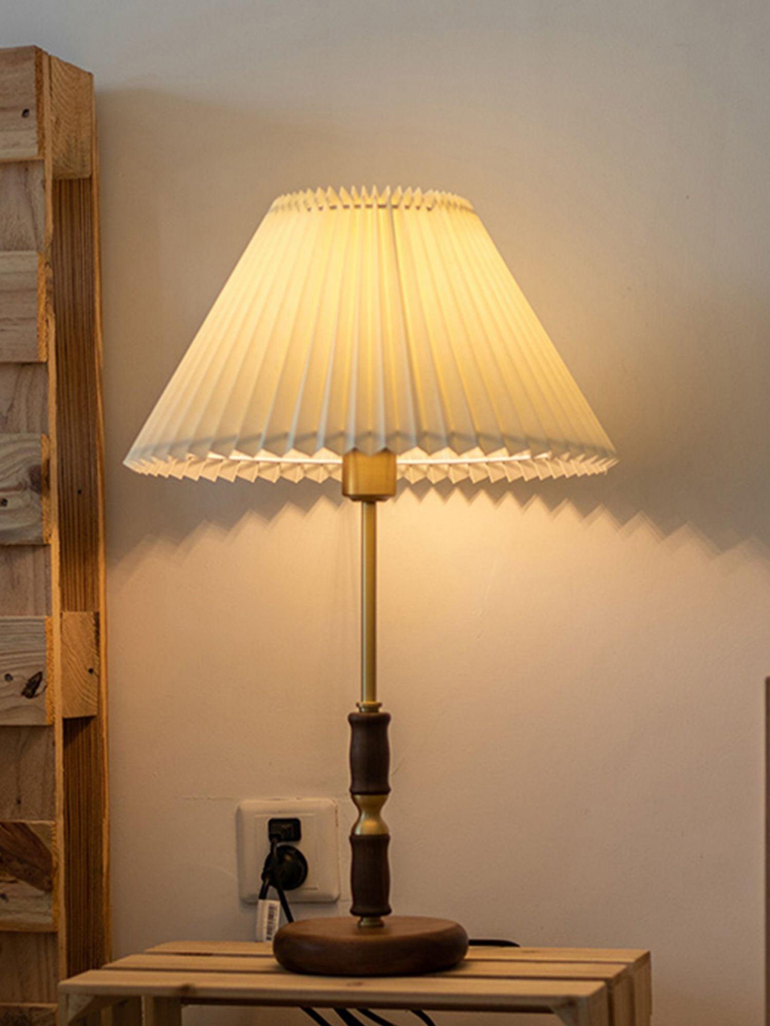 Vovenil Pleated Shade Table Lamp-Neutral Decor