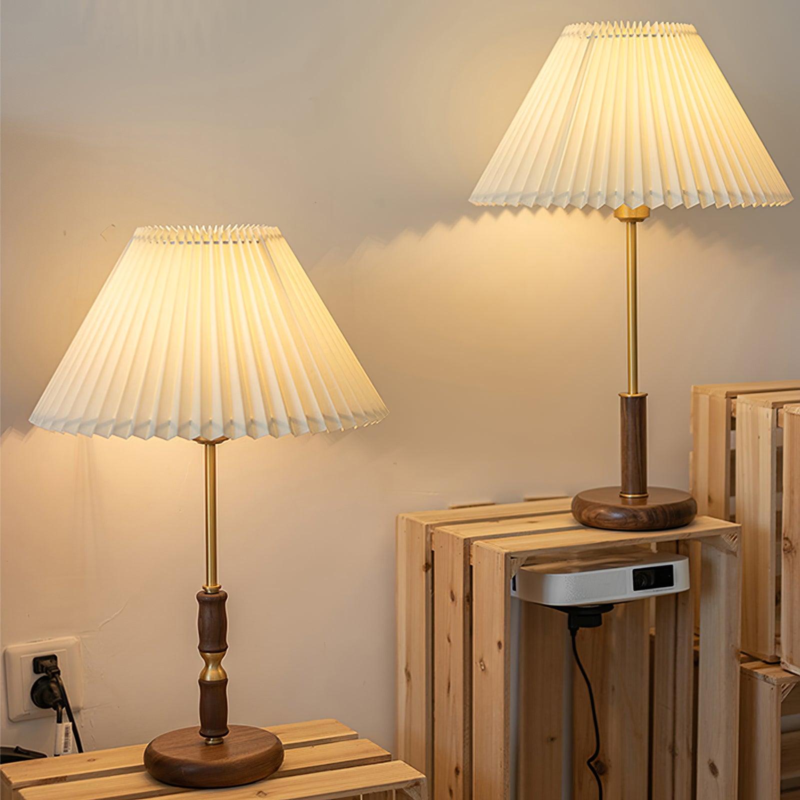 Vovenil Pleated Shade Table Lamp-Neutral Decor
