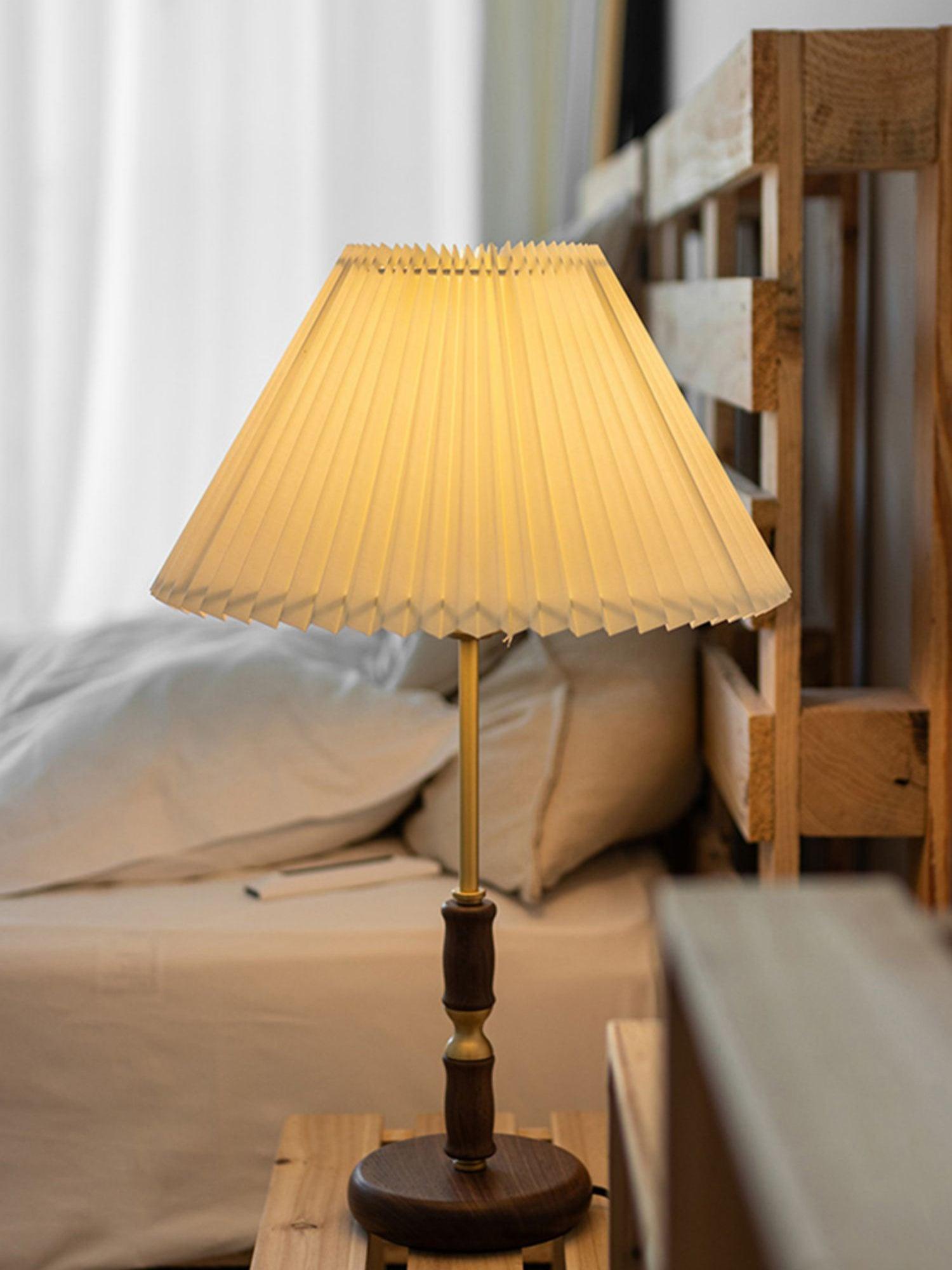 Vovenil Pleated Shade Table Lamp-Neutral Decor