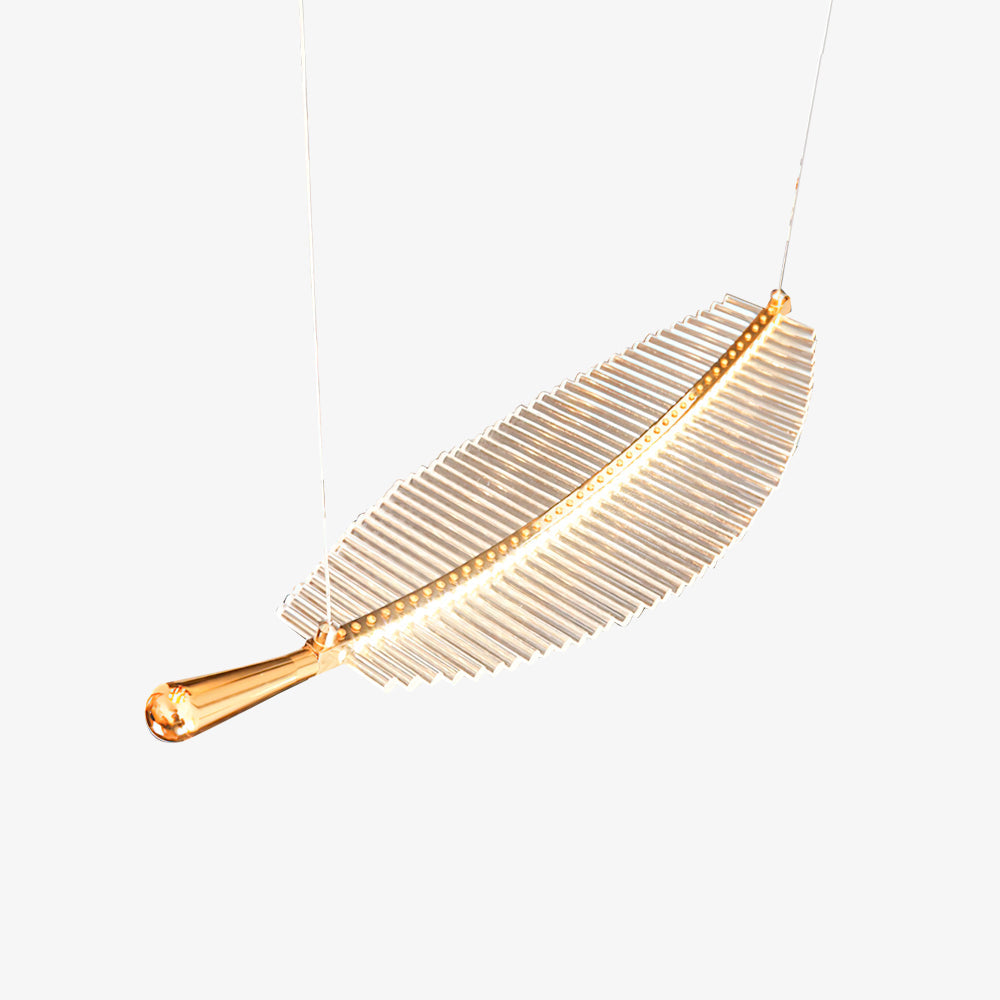 Kuo Chandelier Leaf Acrylic Gold Elegant Modern-Neutral Decor