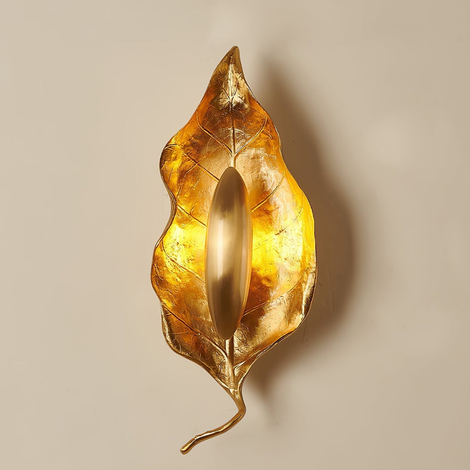 Corsel Nordic Art Leaf Brass Wall Lamp-Neutral Decor
