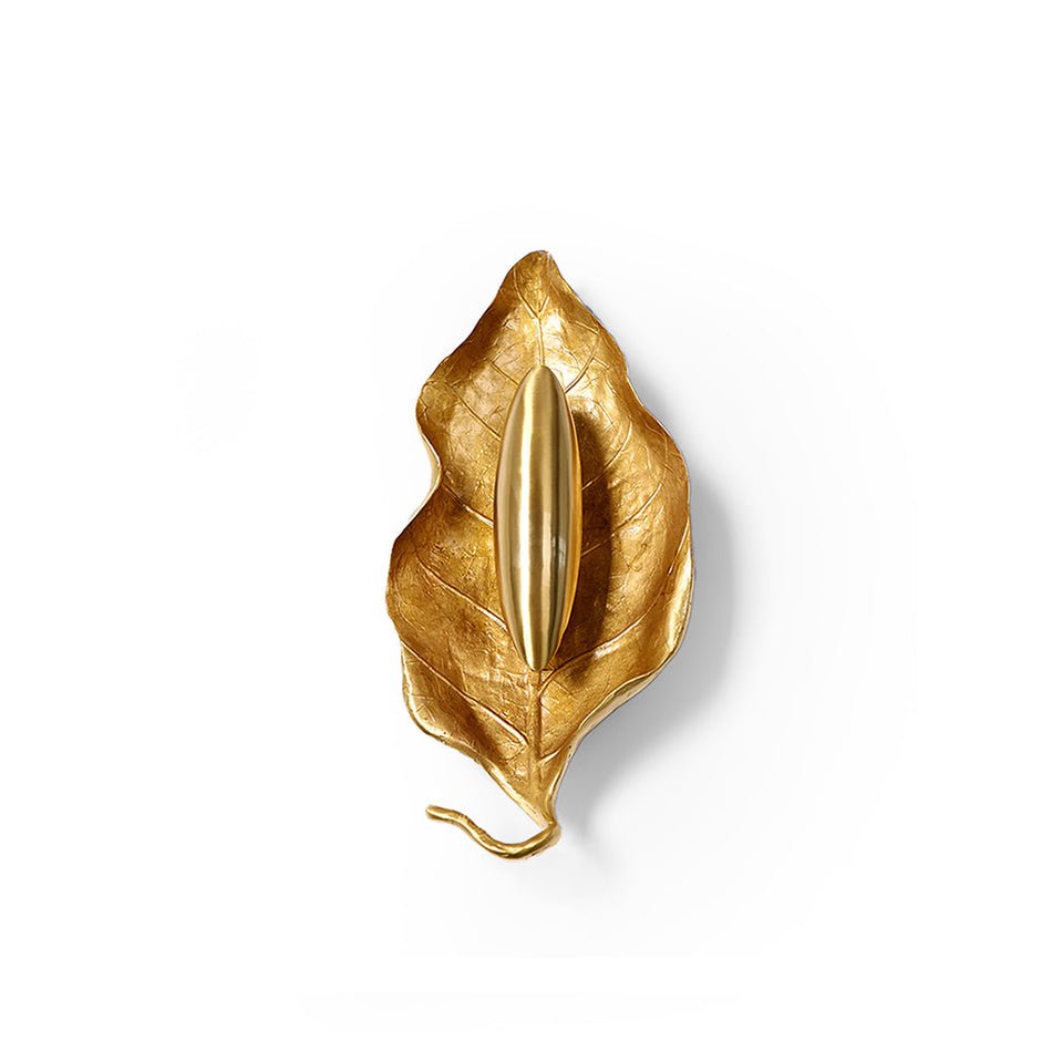 Corsel Nordic Art Leaf Brass Wall Lamp-Neutral Decor