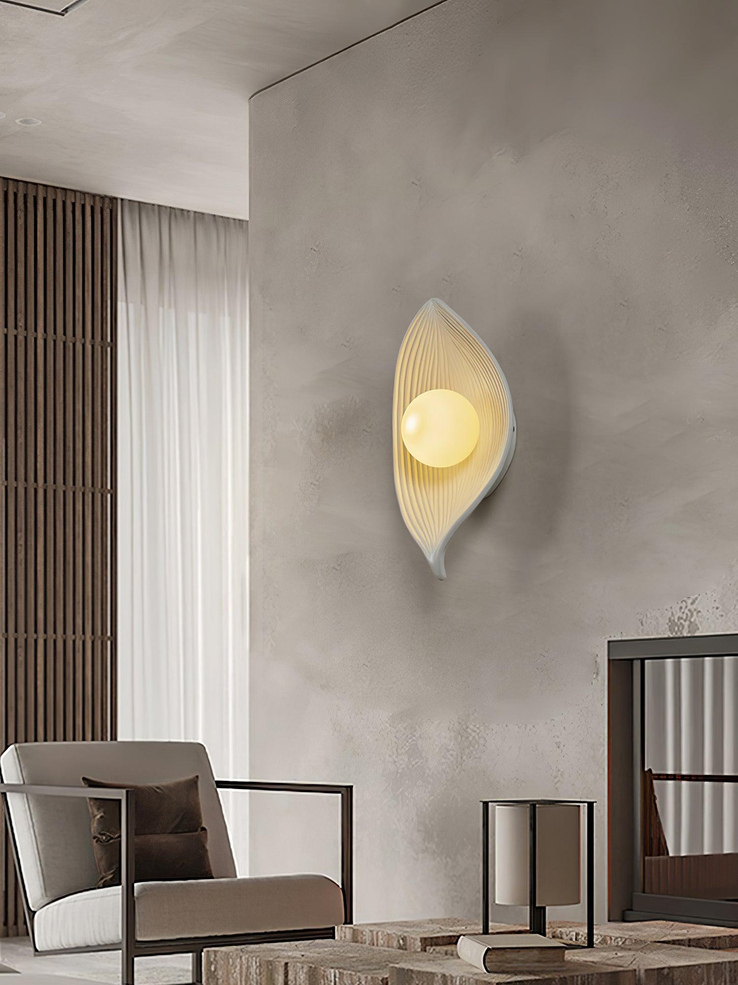 Lirixa Leaf Canoe Resin Sconce Wall lamp-Neutral Decor