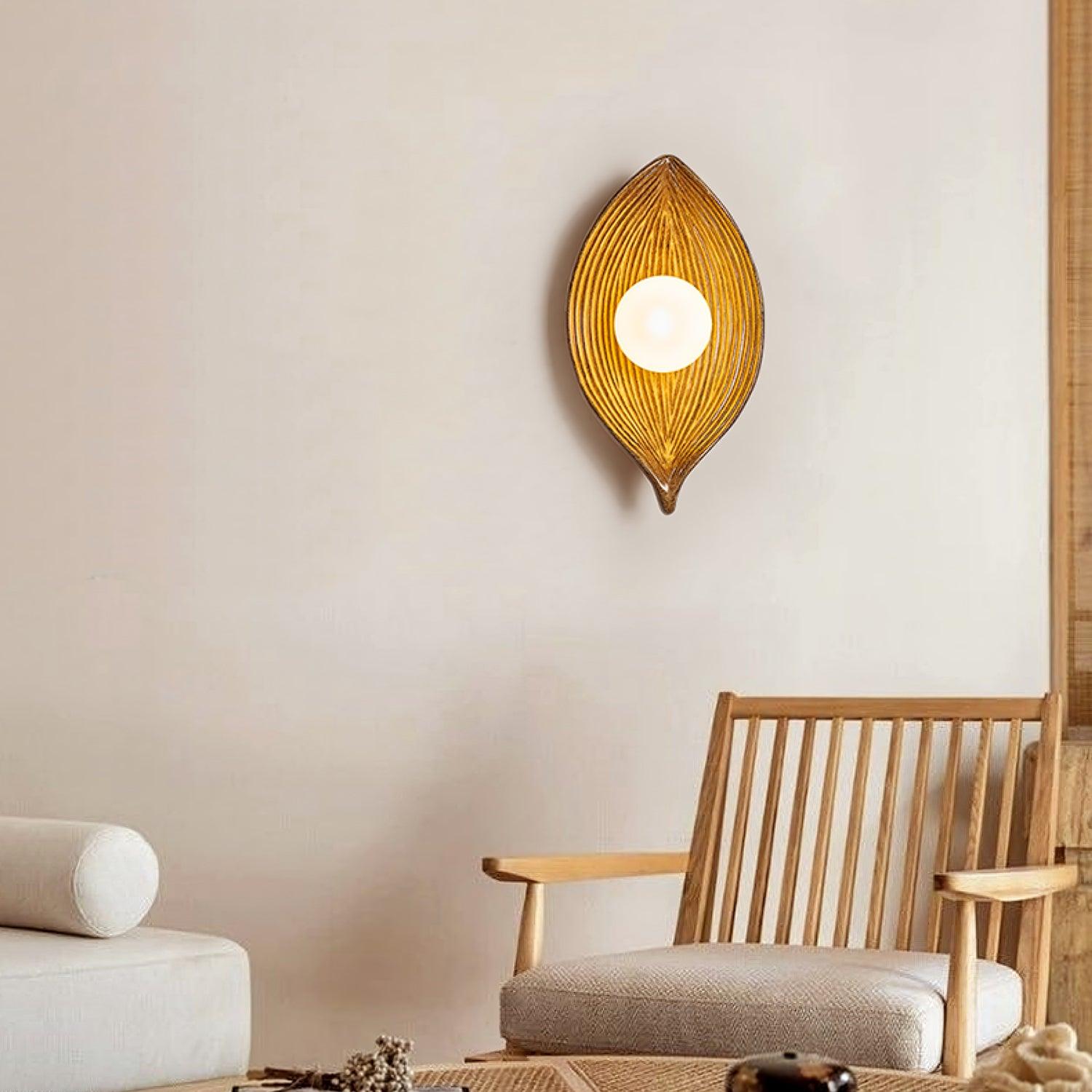 Lirixa Leaf Canoe Resin Sconce Wall lamp-Neutral Decor