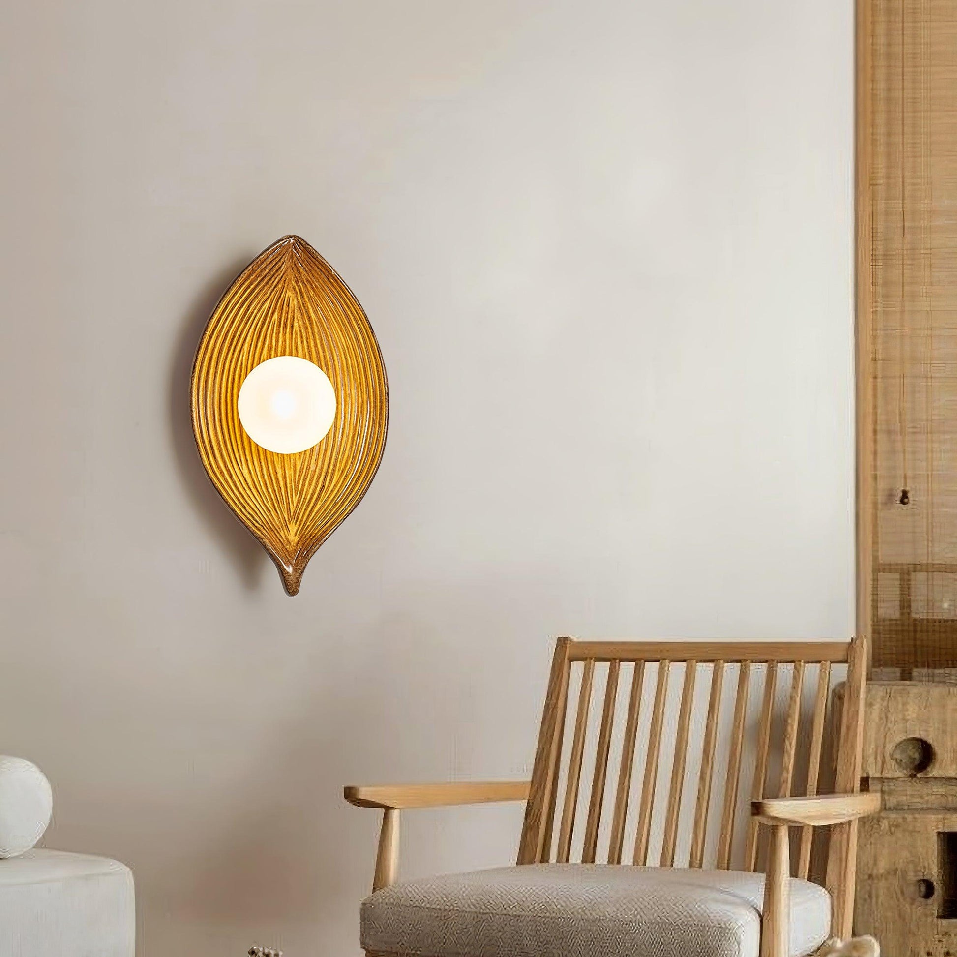 Lirixa Leaf Canoe Resin Sconce Wall lamp-Neutral Decor