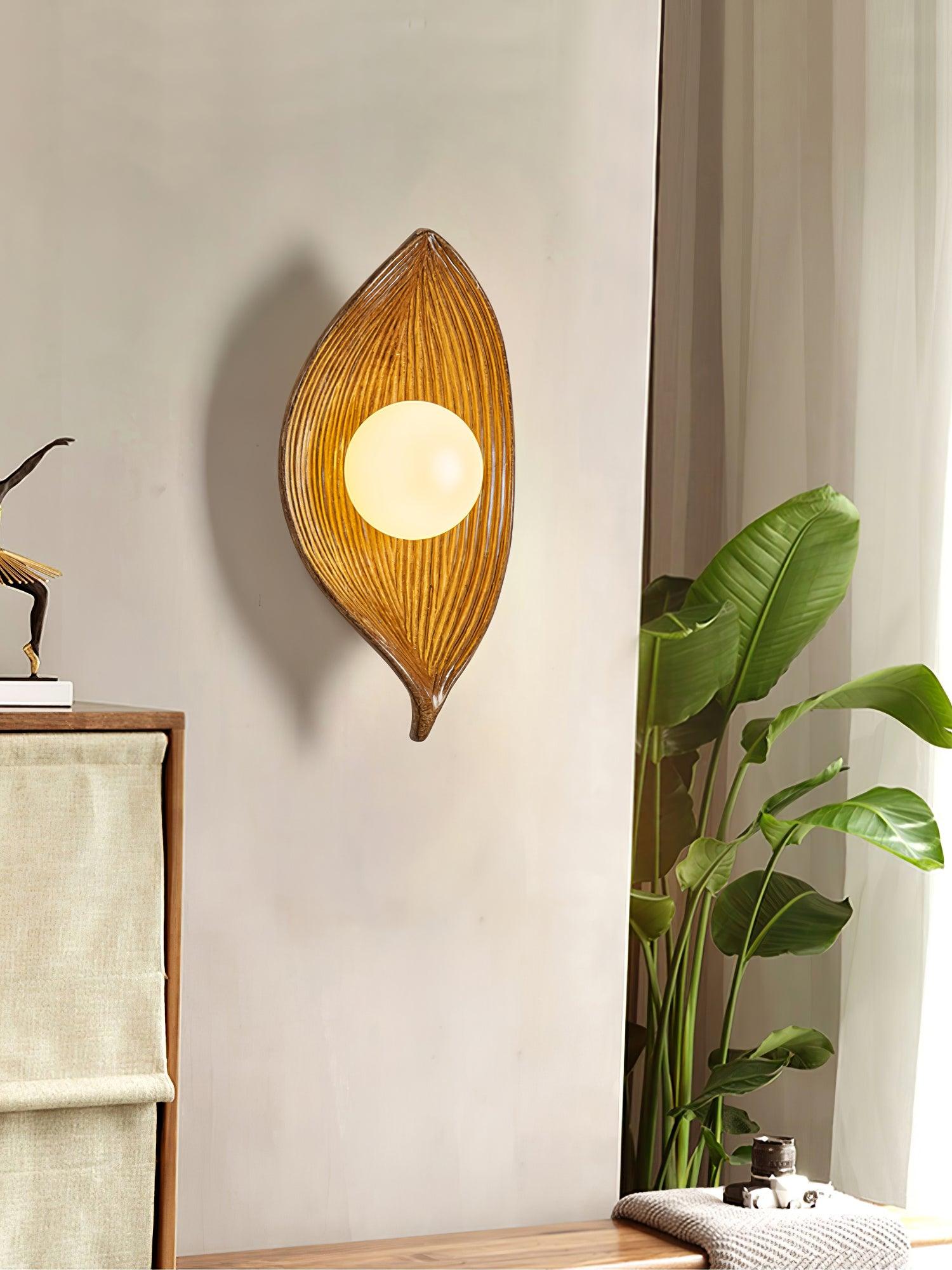 Lirixa Leaf Canoe Resin Sconce Wall lamp-Neutral Decor