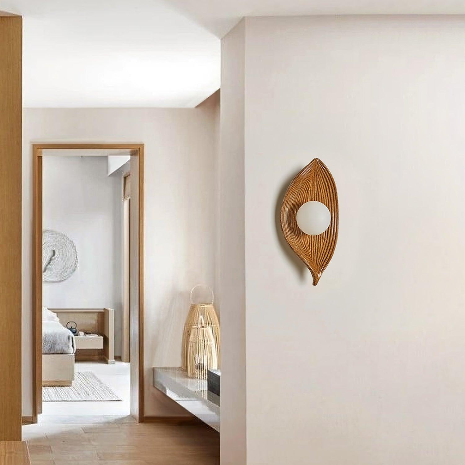 Lirixa Leaf Canoe Resin Sconce Wall lamp-Neutral Decor