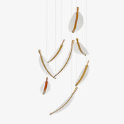 Kuo Chandelier Leaf Acrylic Gold Elegant Modern-Neutral Decor