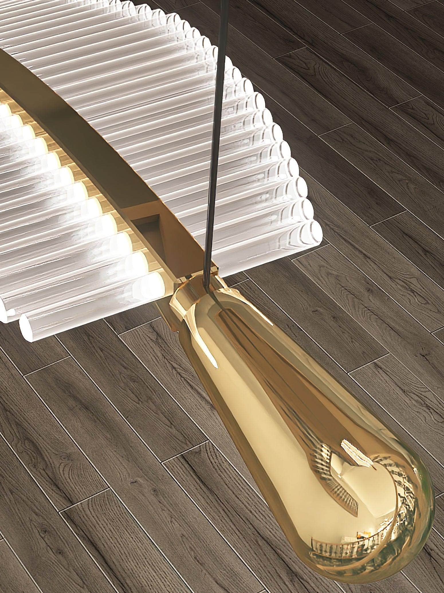 Kuo Chandelier Leaf Acrylic Gold Elegant Modern-Neutral Decor