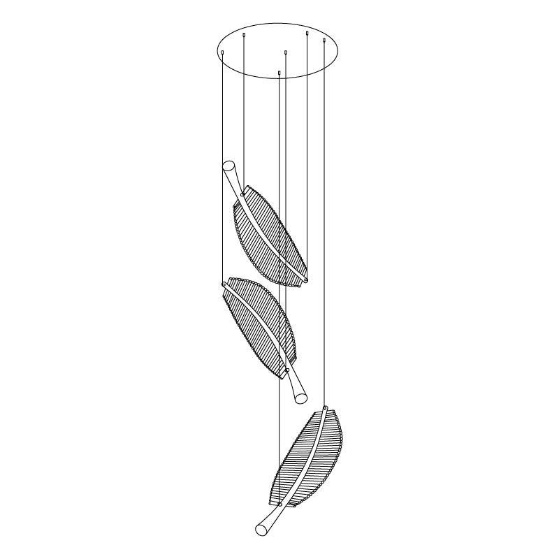 Kuo Chandelier Leaf Acrylic Gold Elegant Modern-Neutral Decor