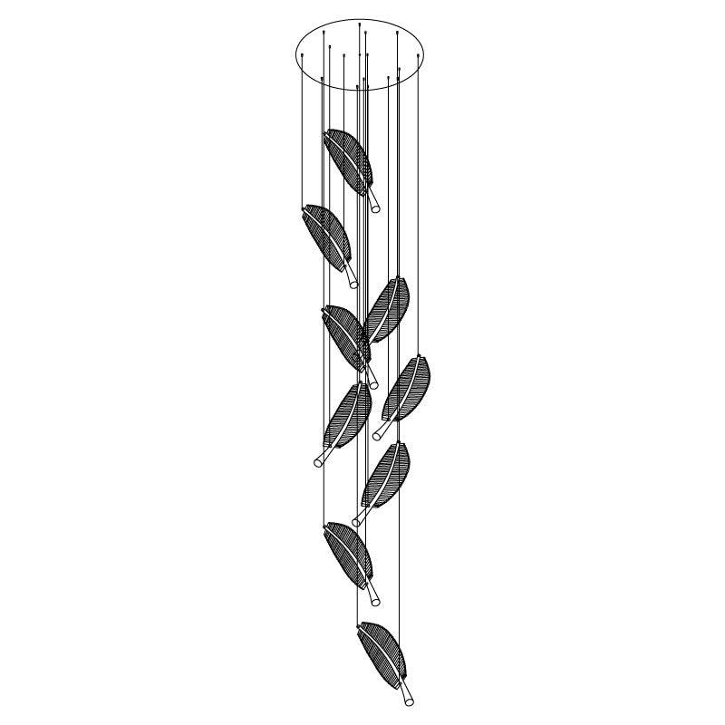 Kuo Chandelier Leaf Acrylic Gold Elegant Modern-Neutral Decor