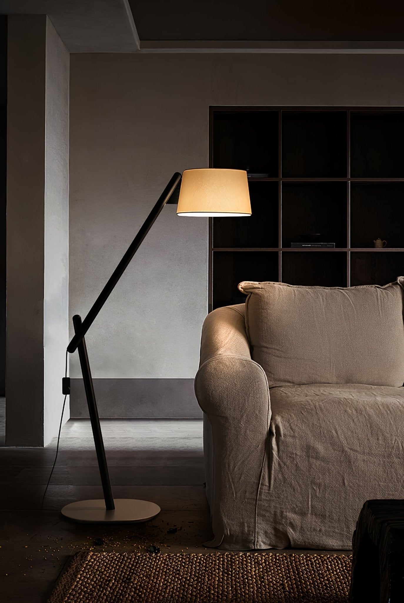 Cethar Scandinavian Fabric Floor Lamp-Neutral Decor