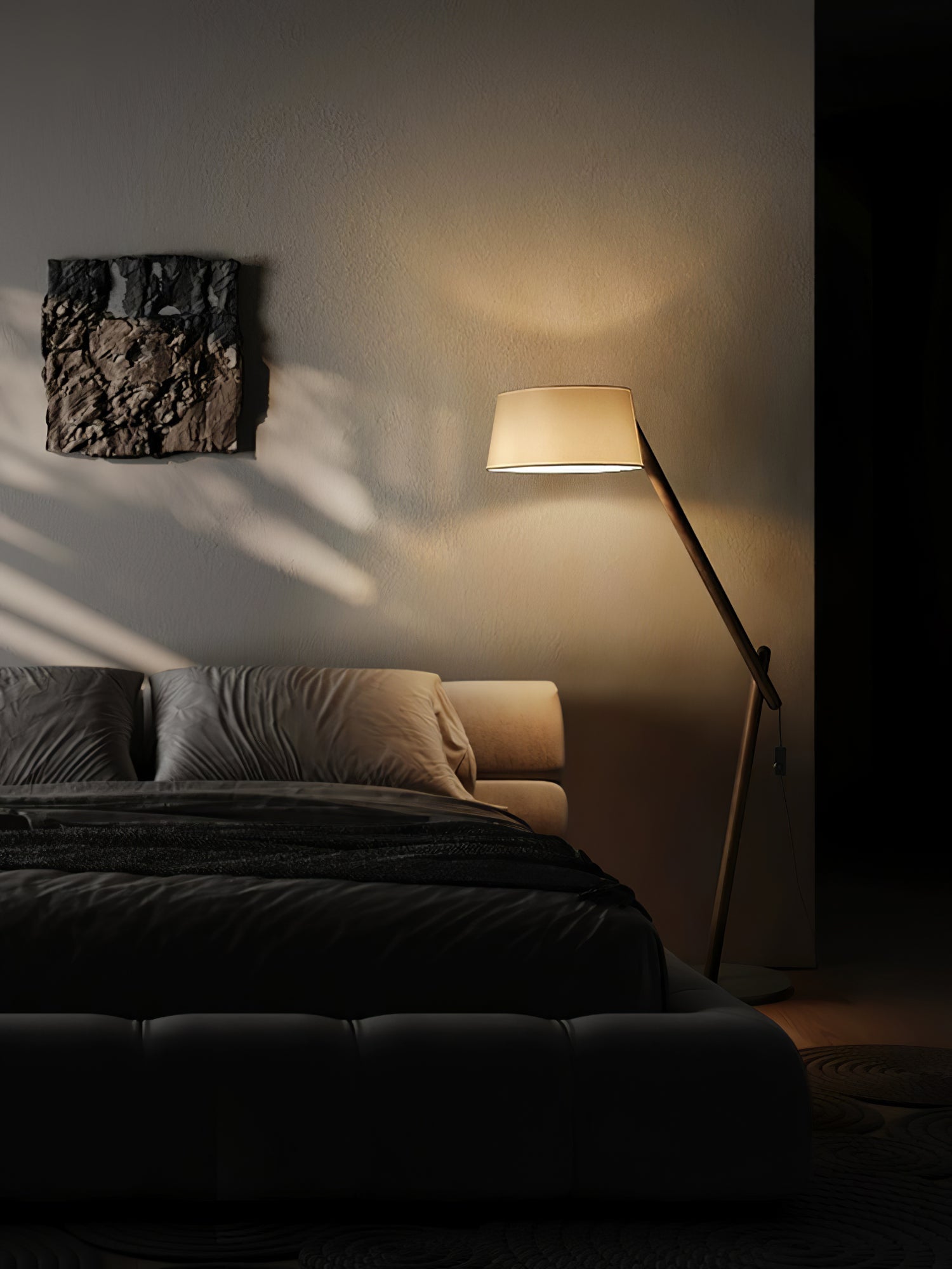 Cethar Scandinavian Fabric Floor Lamp-Neutral Decor