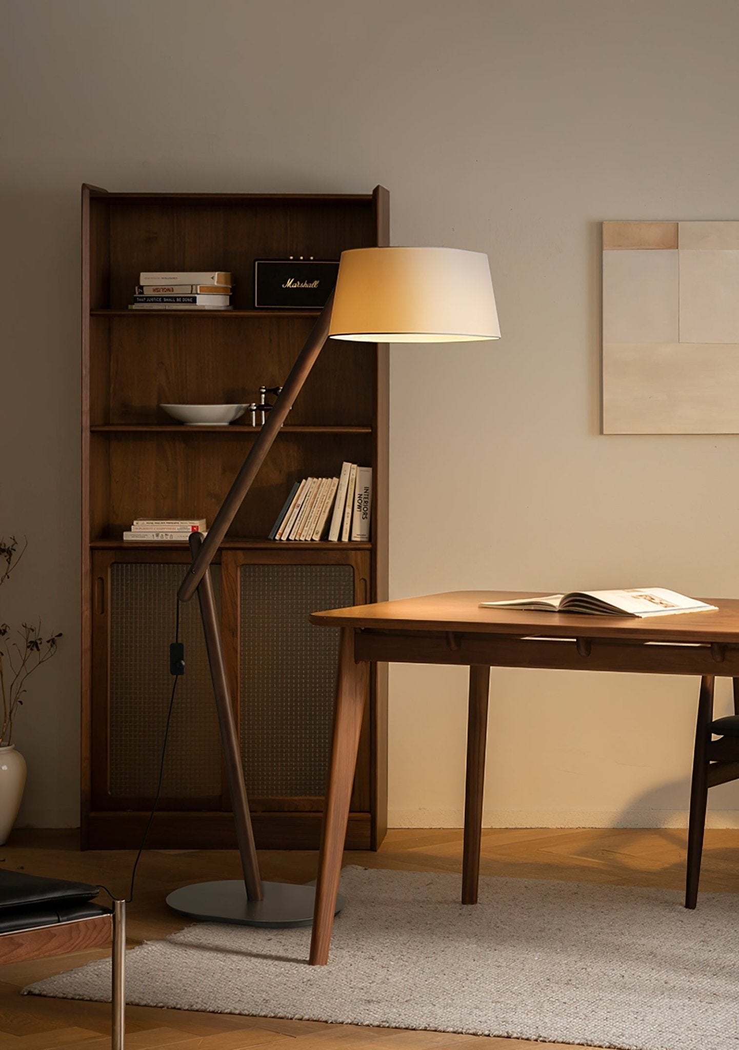 Cethar Scandinavian Fabric Floor Lamp-Neutral Decor