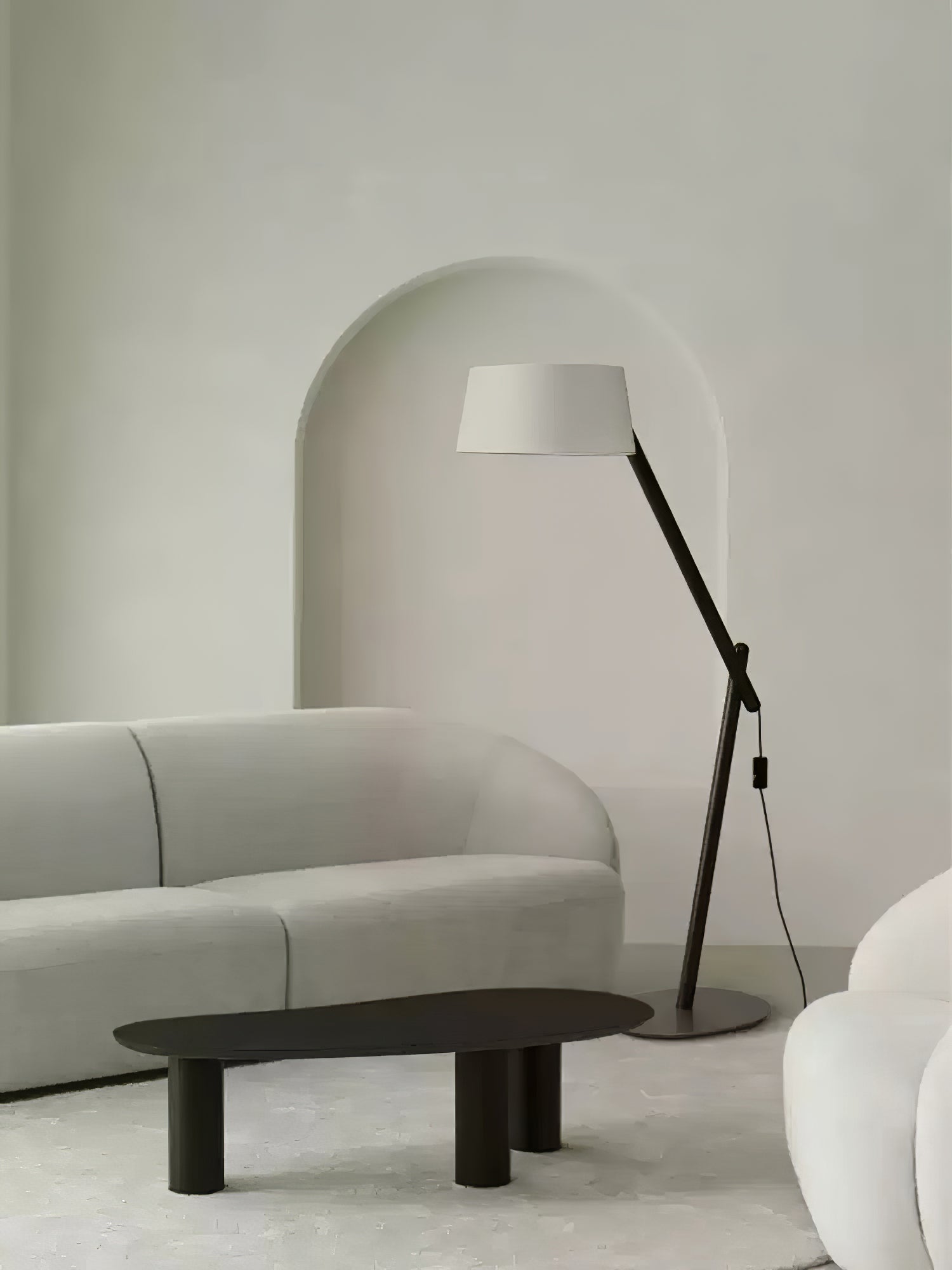 Cethar Scandinavian Fabric Floor Lamp-Neutral Decor