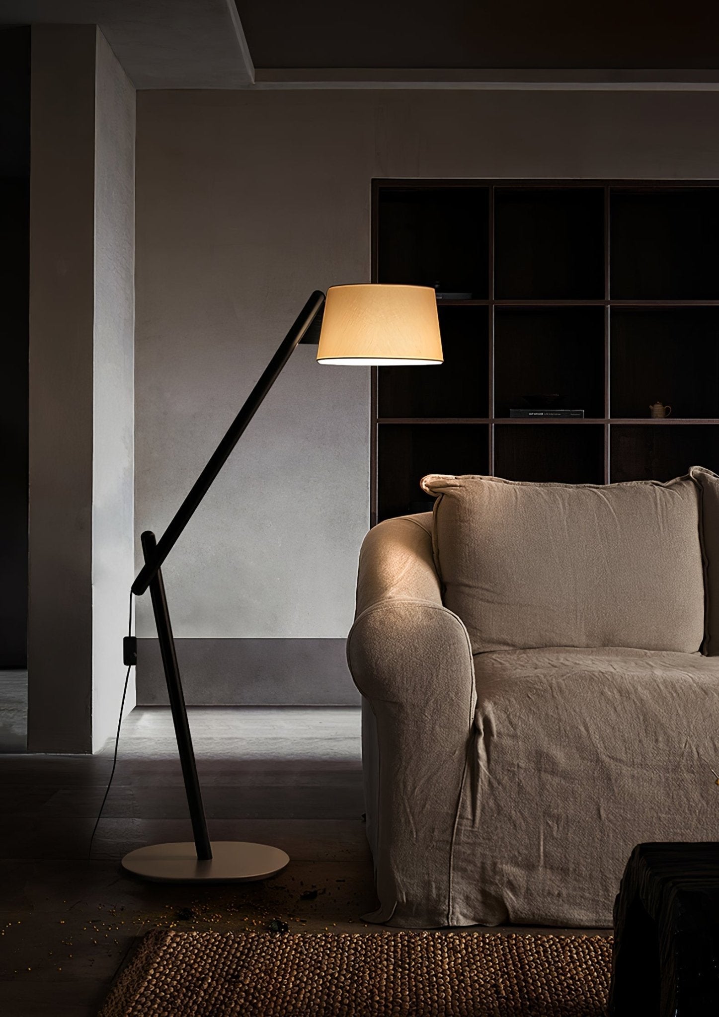 Cethar Scandinavian Fabric Floor Lamp-Neutral Decor