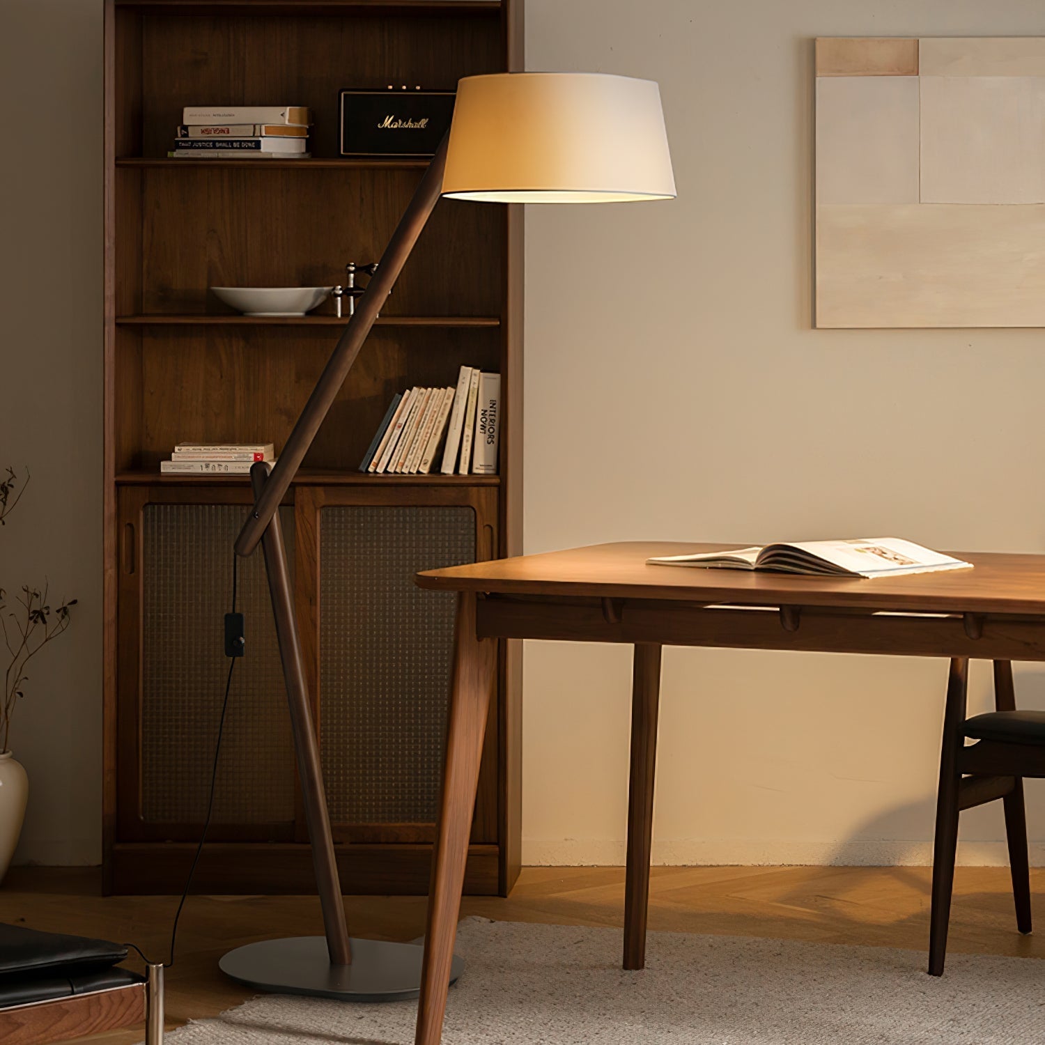 Cethar Scandinavian Fabric Floor Lamp-Neutral Decor
