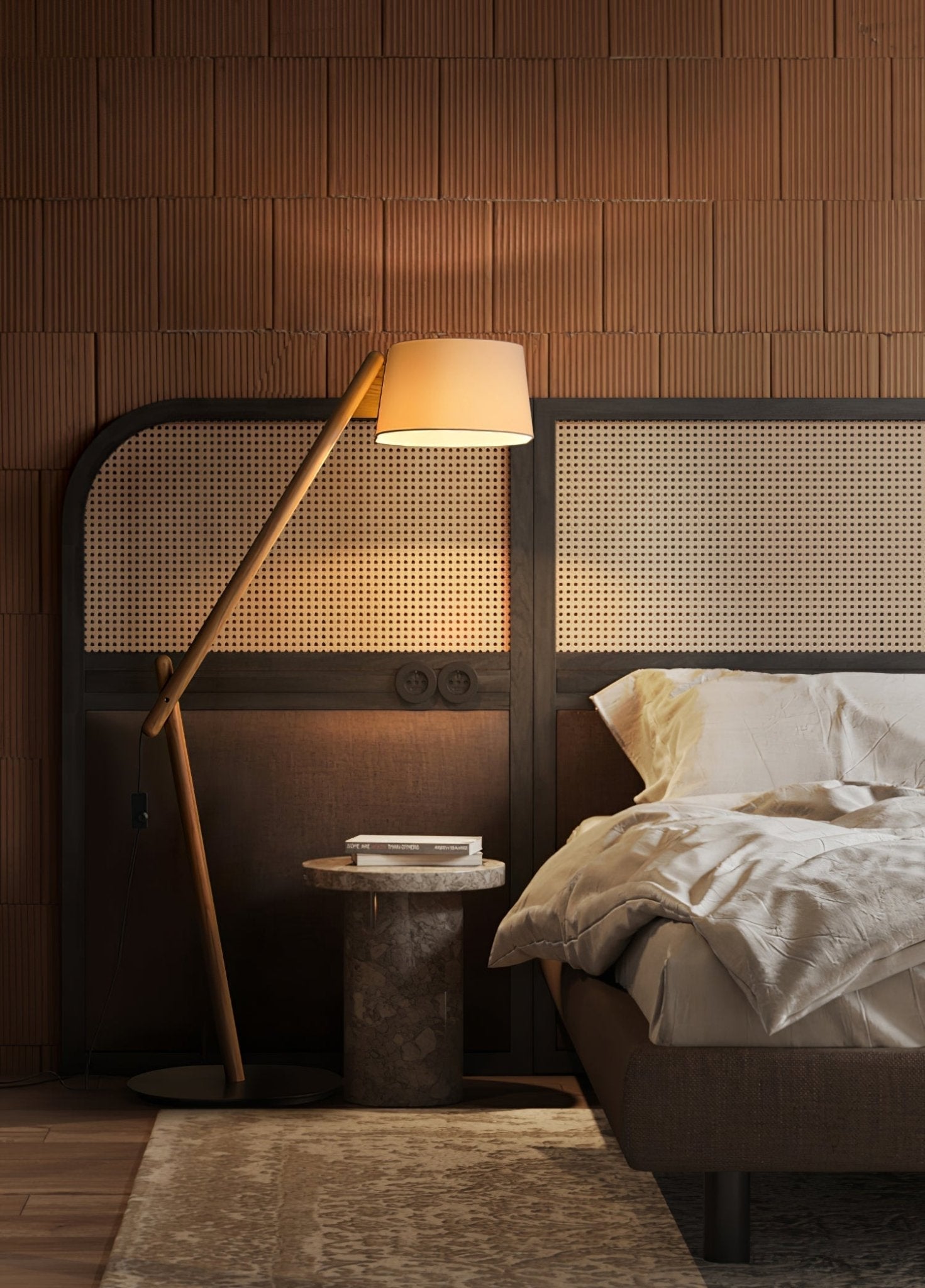 Cethar Scandinavian Fabric Floor Lamp-Neutral Decor