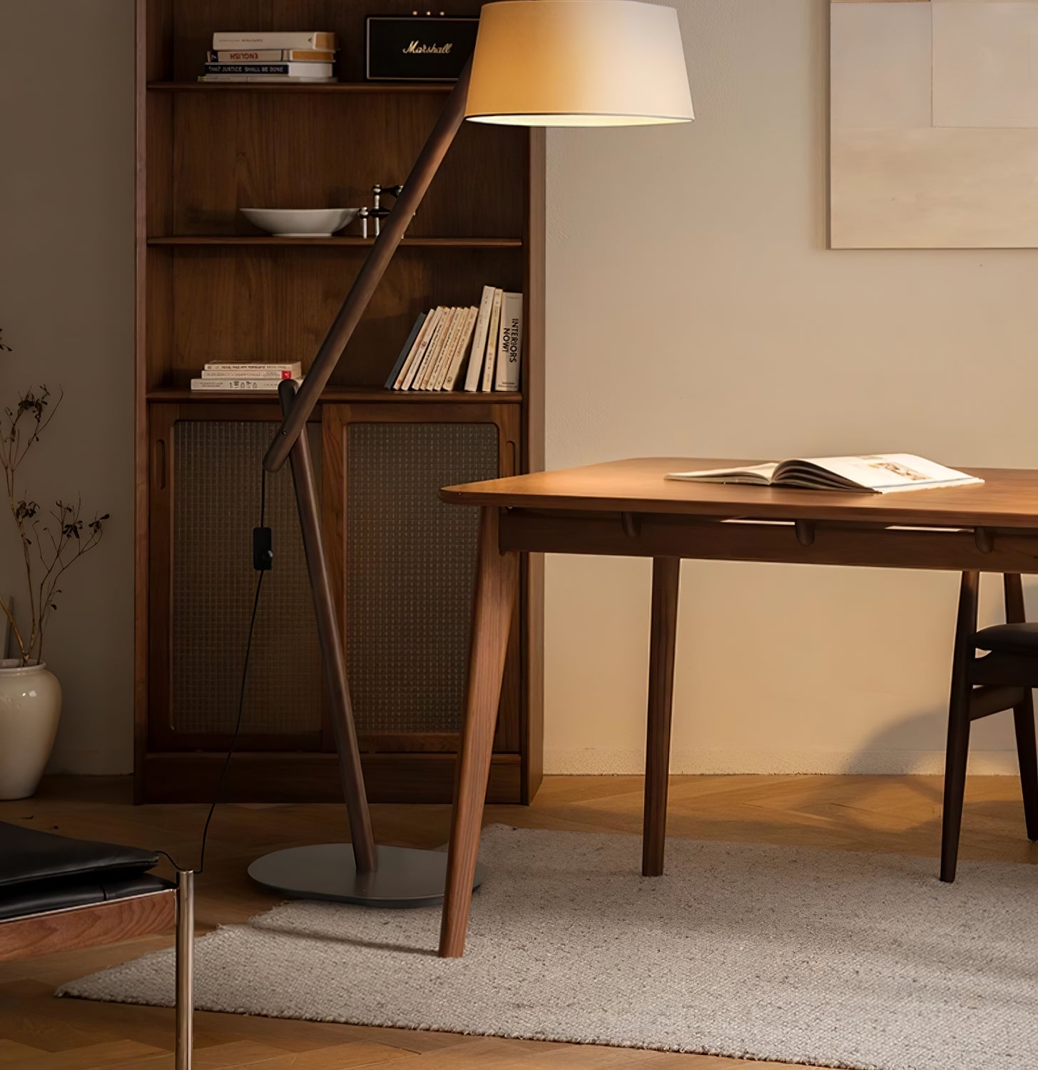 Cethar Scandinavian Fabric Floor Lamp-Neutral Decor