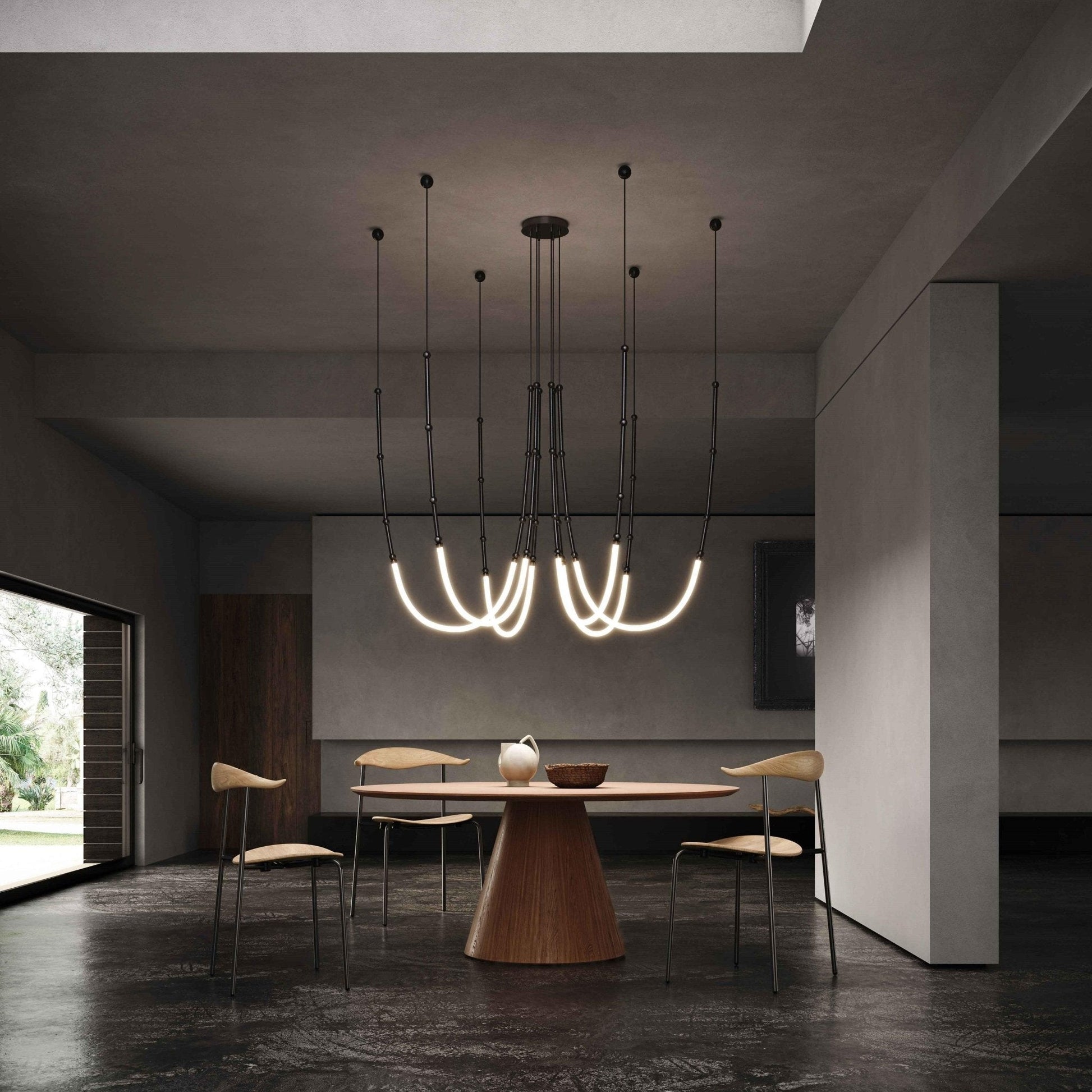 Rio Chandelier Leda LED Flexible Modern Sculptural-Neutral Decor
