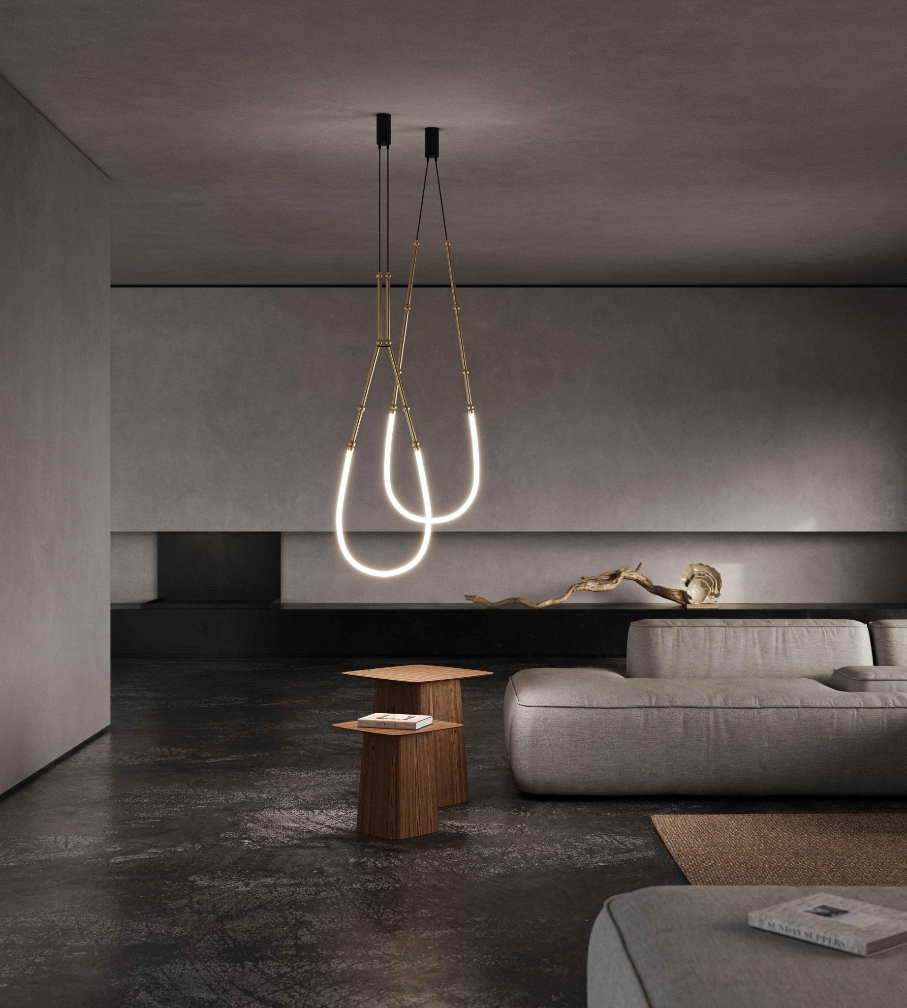 Rio Chandelier Leda LED Flexible Modern Sculptural-Neutral Decor