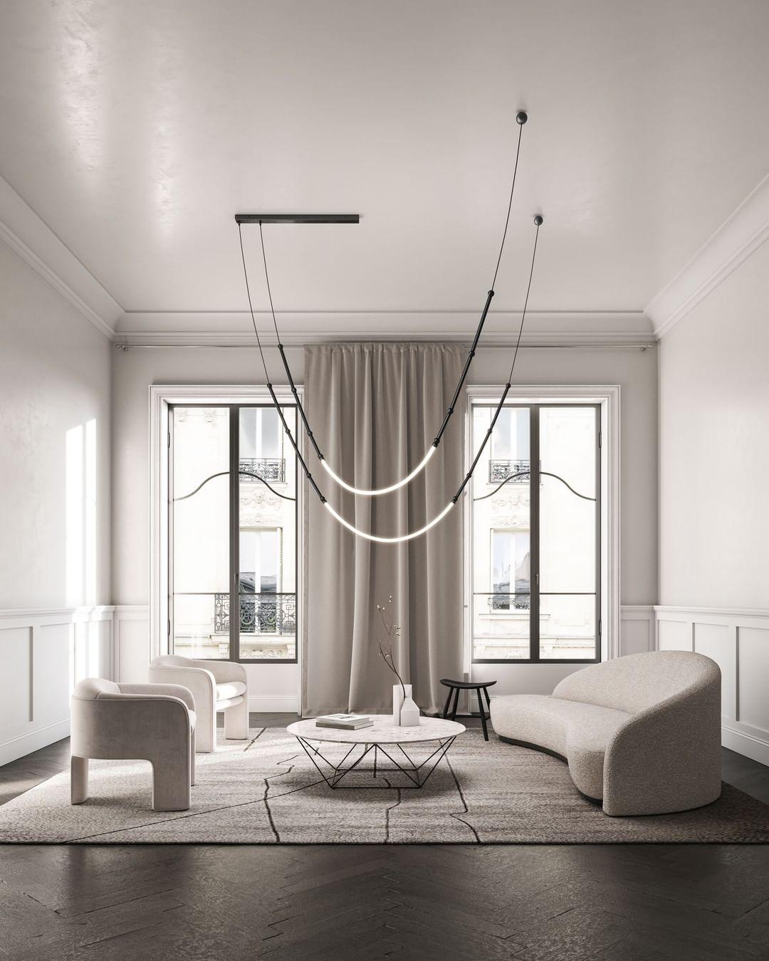 Rio Chandelier Leda LED Flexible Modern Sculptural-Neutral Decor
