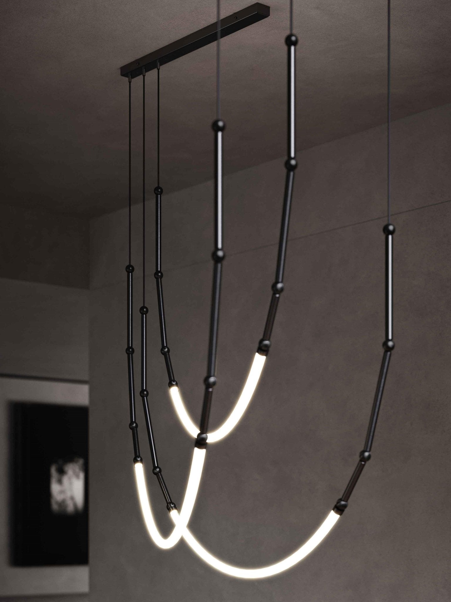 Rio Chandelier Leda LED Flexible Modern Sculptural-Neutral Decor