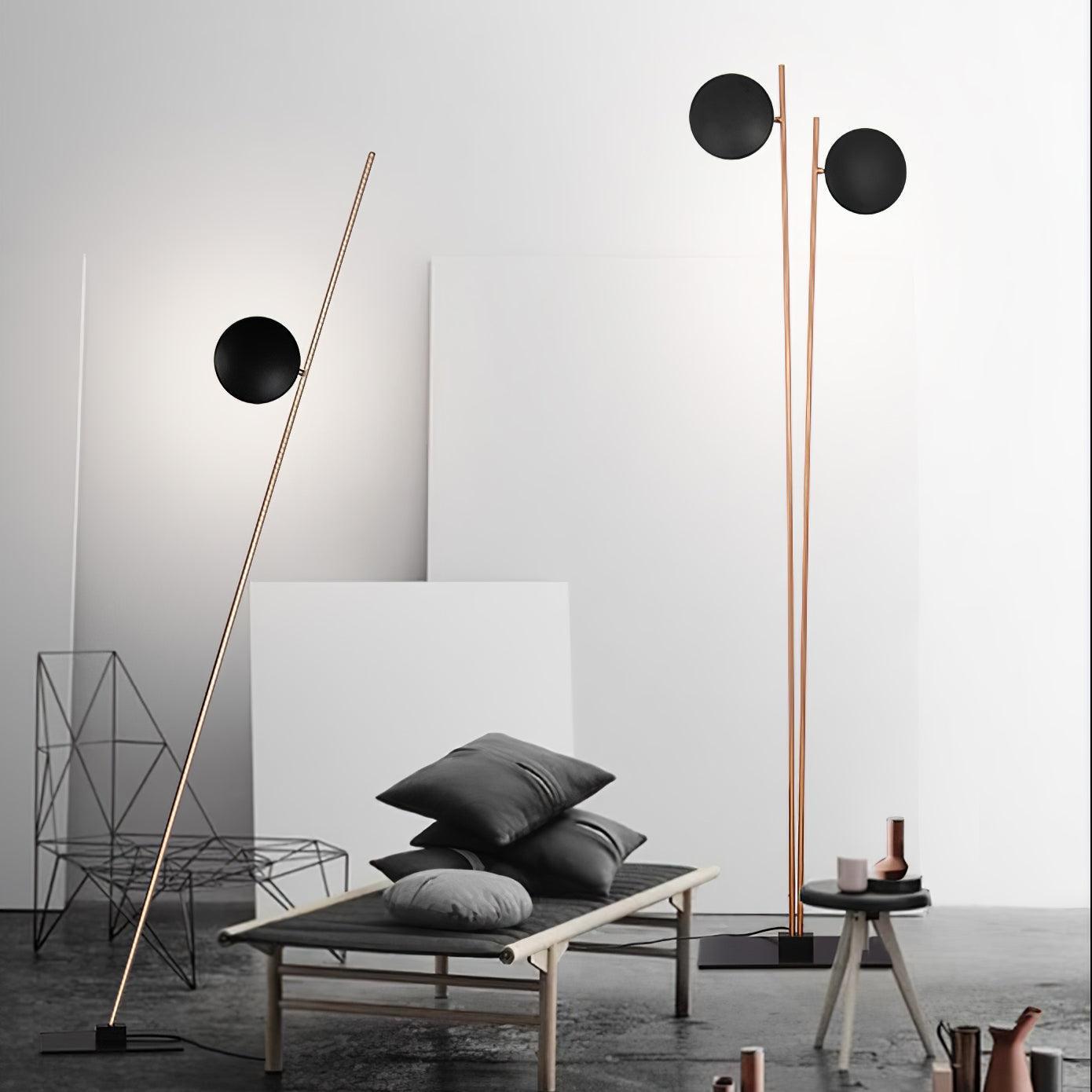 Axial Ray Sculptural Floor Lamp-Neutral Decor
