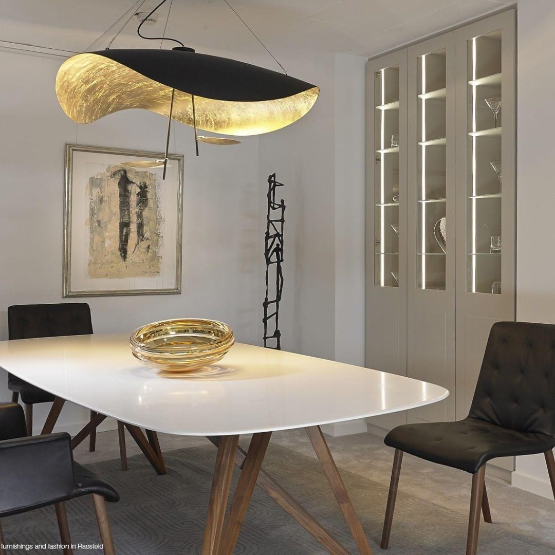 Lustra Pendant Lamp Black Gold Curved Shade-Neutral Decor