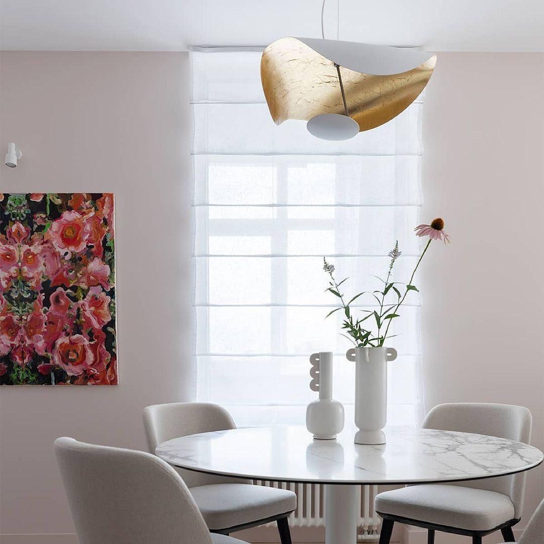Lustra Pendant Lamp Black Gold Curved Shade-Neutral Decor