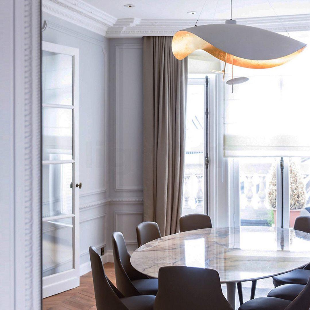 Lustra Pendant Lamp Black Gold Curved Shade-Neutral Decor
