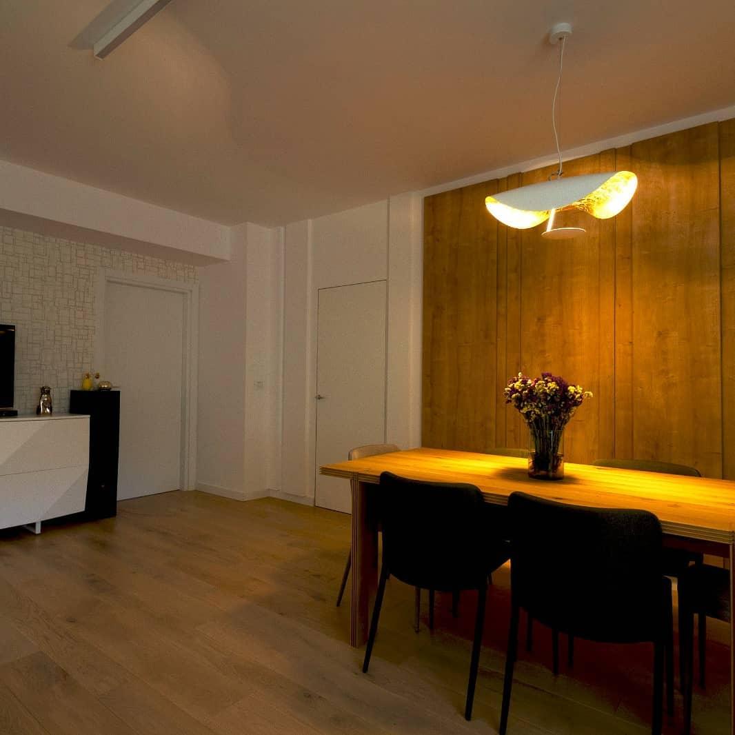 Lustra Pendant Lamp Black Gold Curved Shade-Neutral Decor