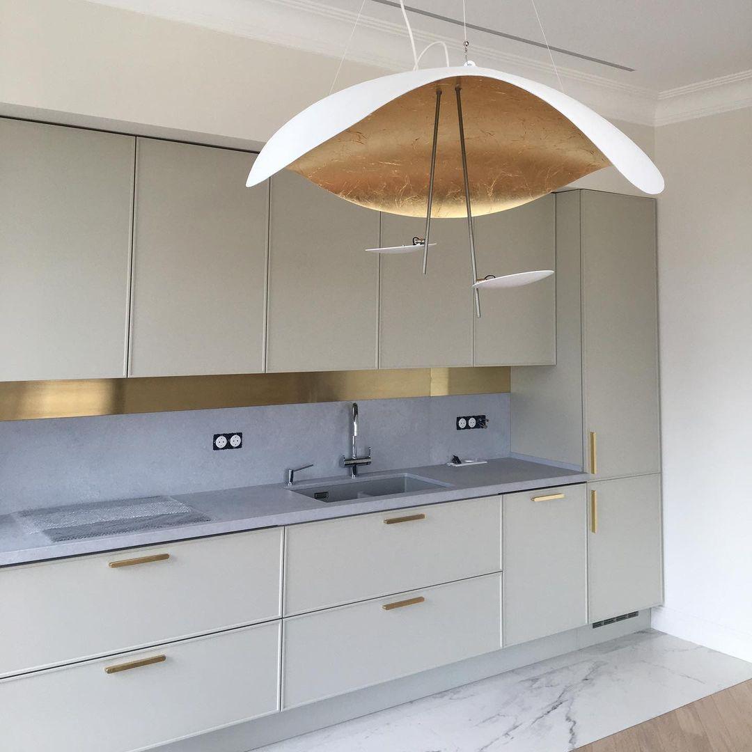 Lustra Pendant Lamp Black Gold Curved Shade-Neutral Decor