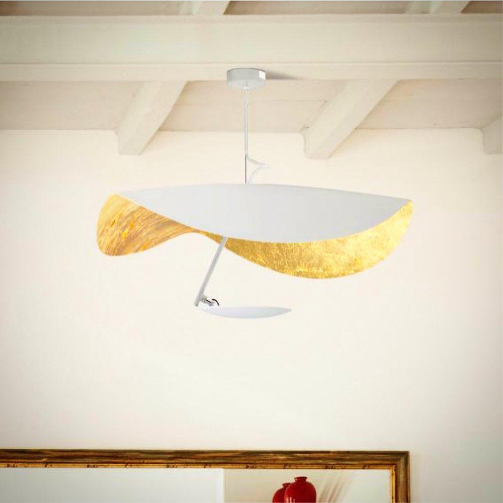 Lustra Pendant Lamp Black Gold Curved Shade-Neutral Decor