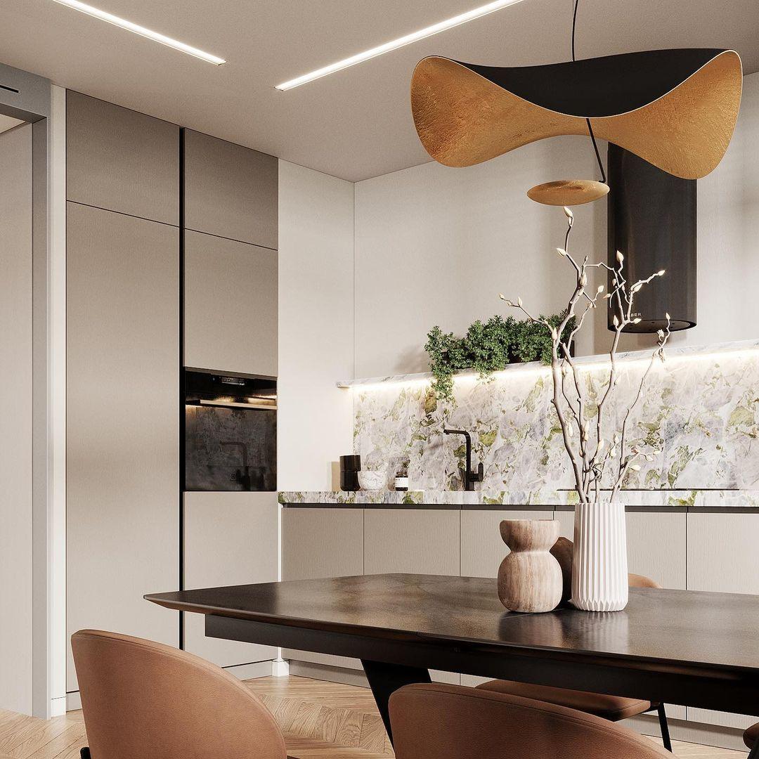 Lustra Pendant Lamp Black Gold Curved Shade-Neutral Decor
