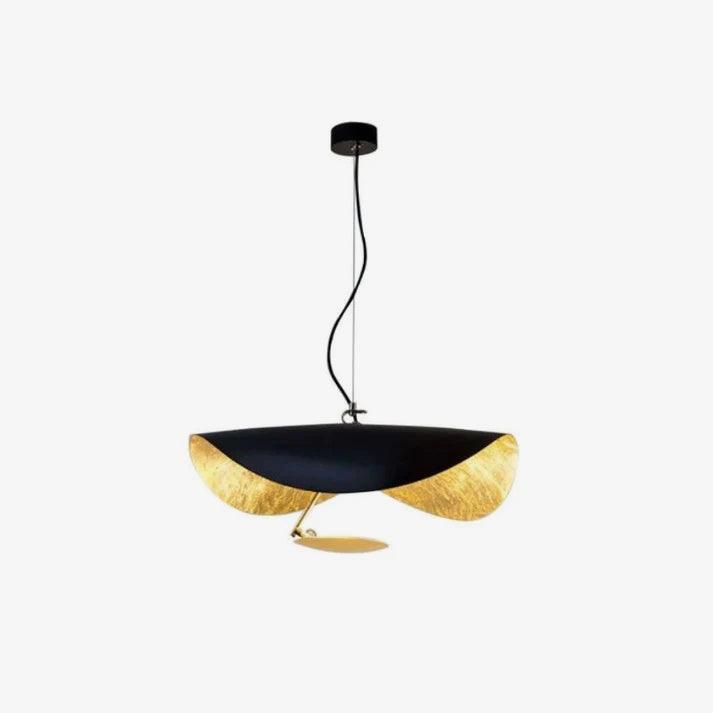 Lustra Pendant Lamp Black Gold Curved Shade-Neutral Decor