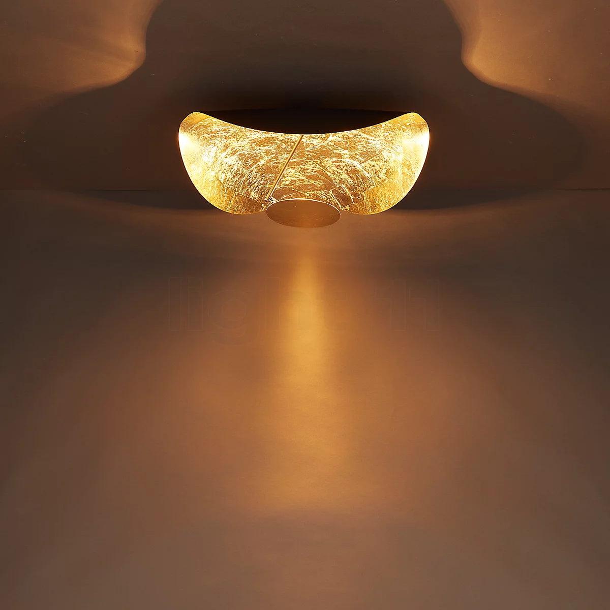 Sol Ceiling Lamp Curved Shade and Gold Interior-Neutral Decor