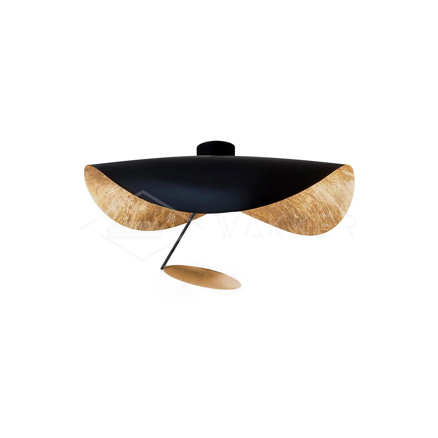 Sol Ceiling Lamp Curved Shade and Gold Interior-Neutral Decor
