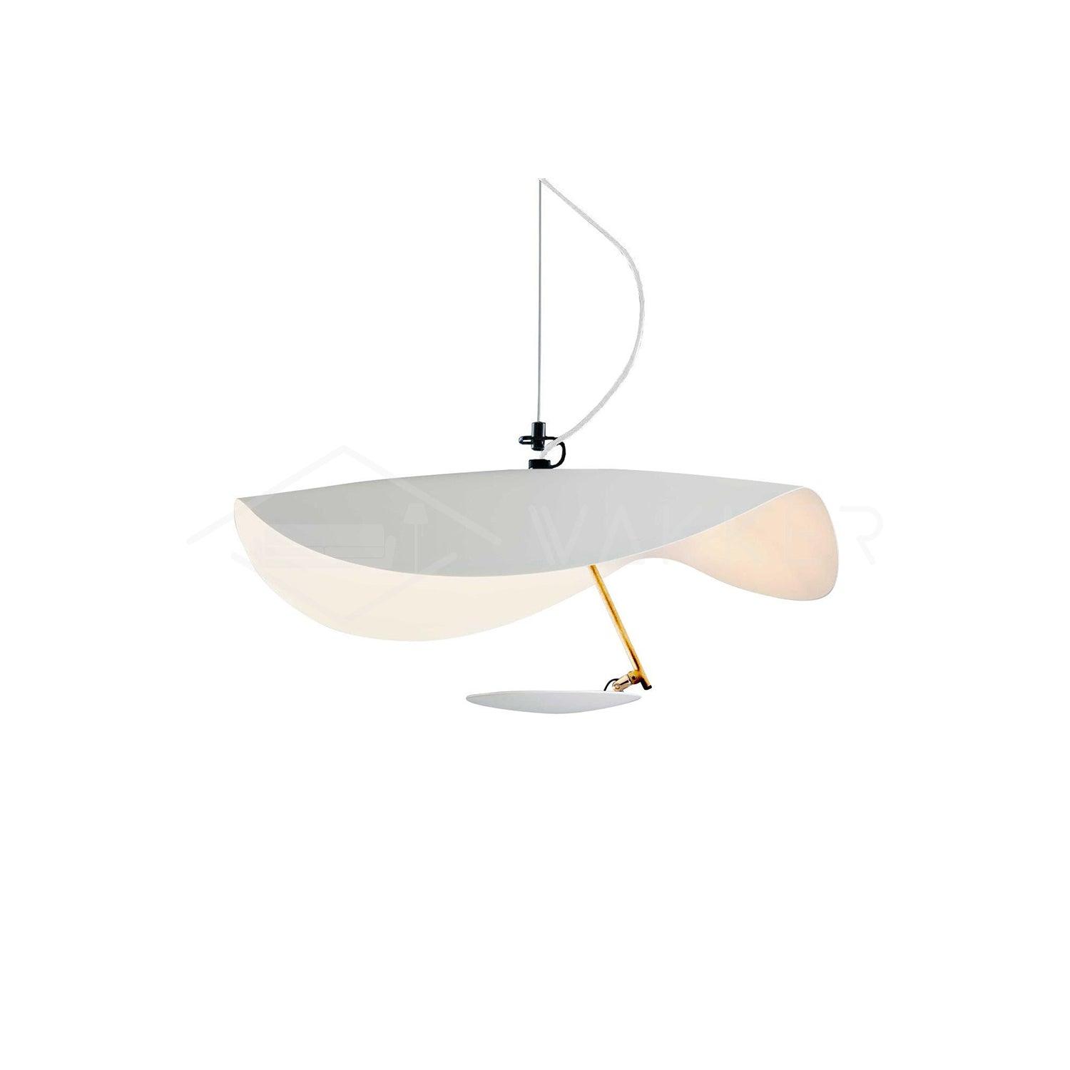 Lustra Pendant Lamp Black Gold Curved Shade-Neutral Decor