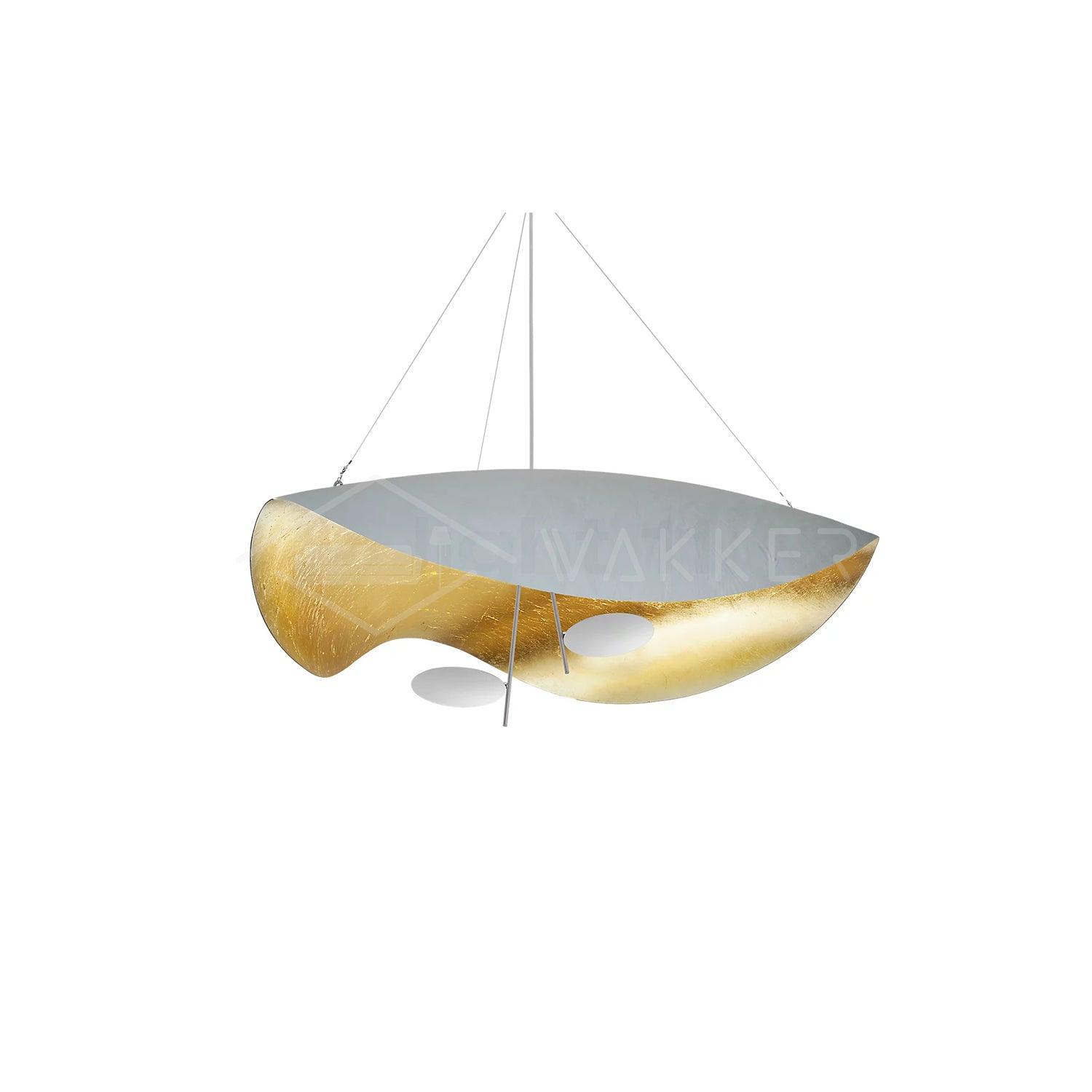 Lustra Pendant Lamp Black Gold Curved Shade-Neutral Decor