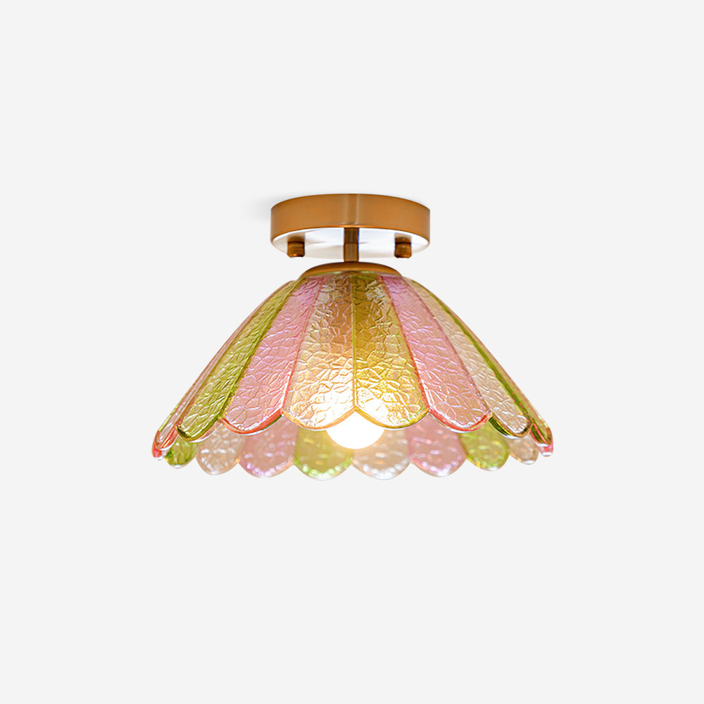 Leira Ceiling Light Colorful Petal Glass Gold Canopy Vintage-Neutral Decor