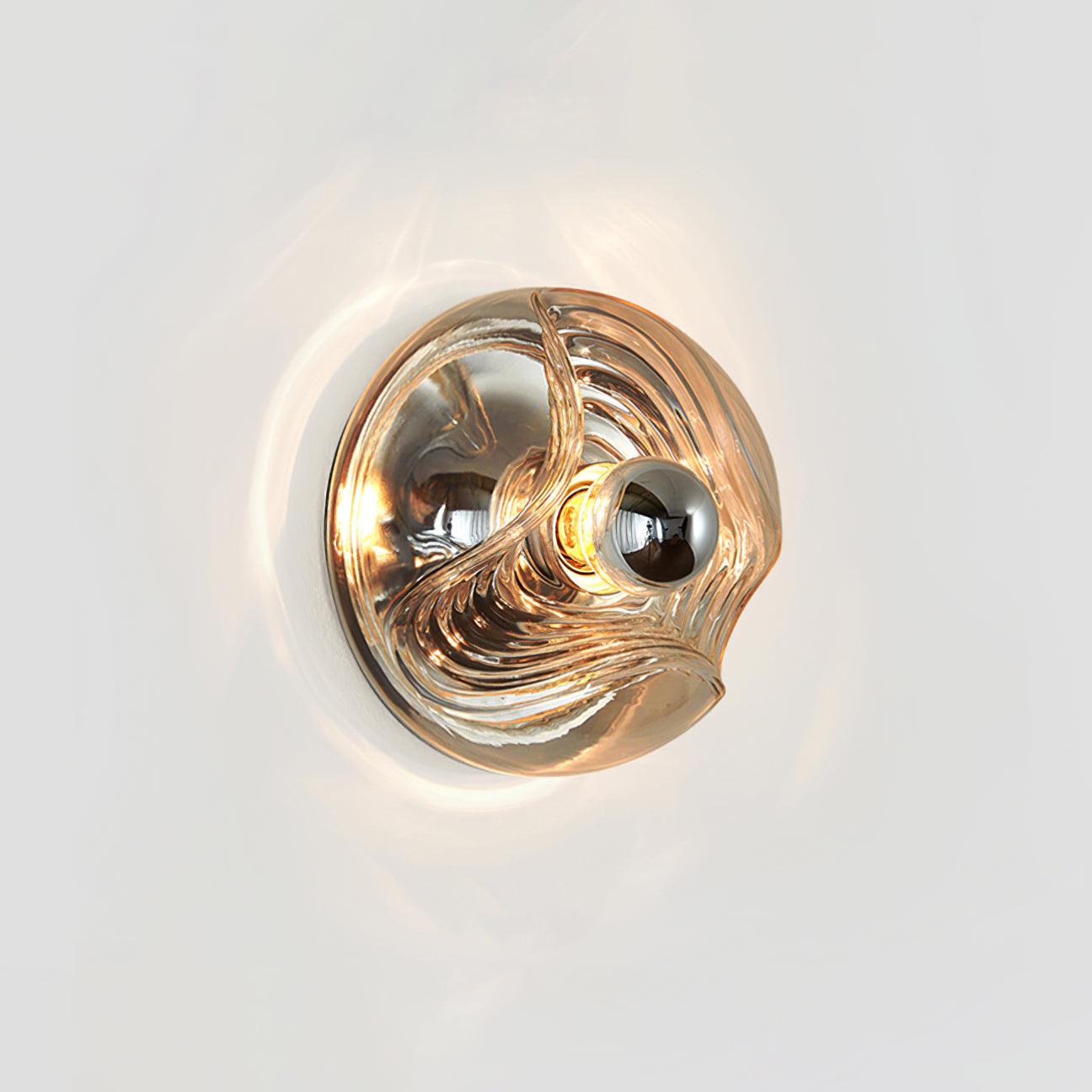 Wall Lamp Swirl Texture Clear Amber Smoke Gray Modern Accent