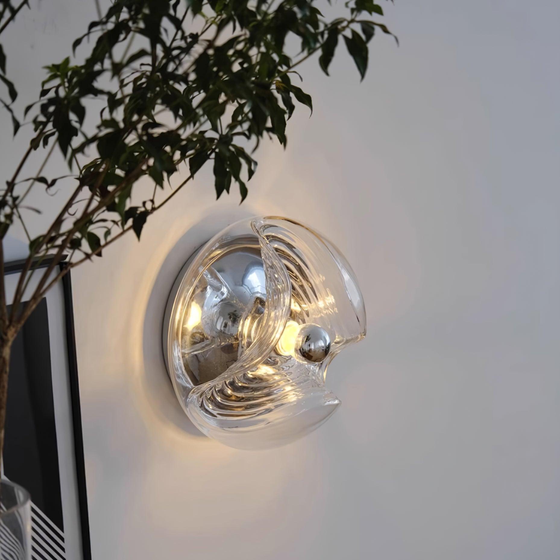 Wall Lamp Swirl Texture Clear Amber Smoke Gray Modern Accent