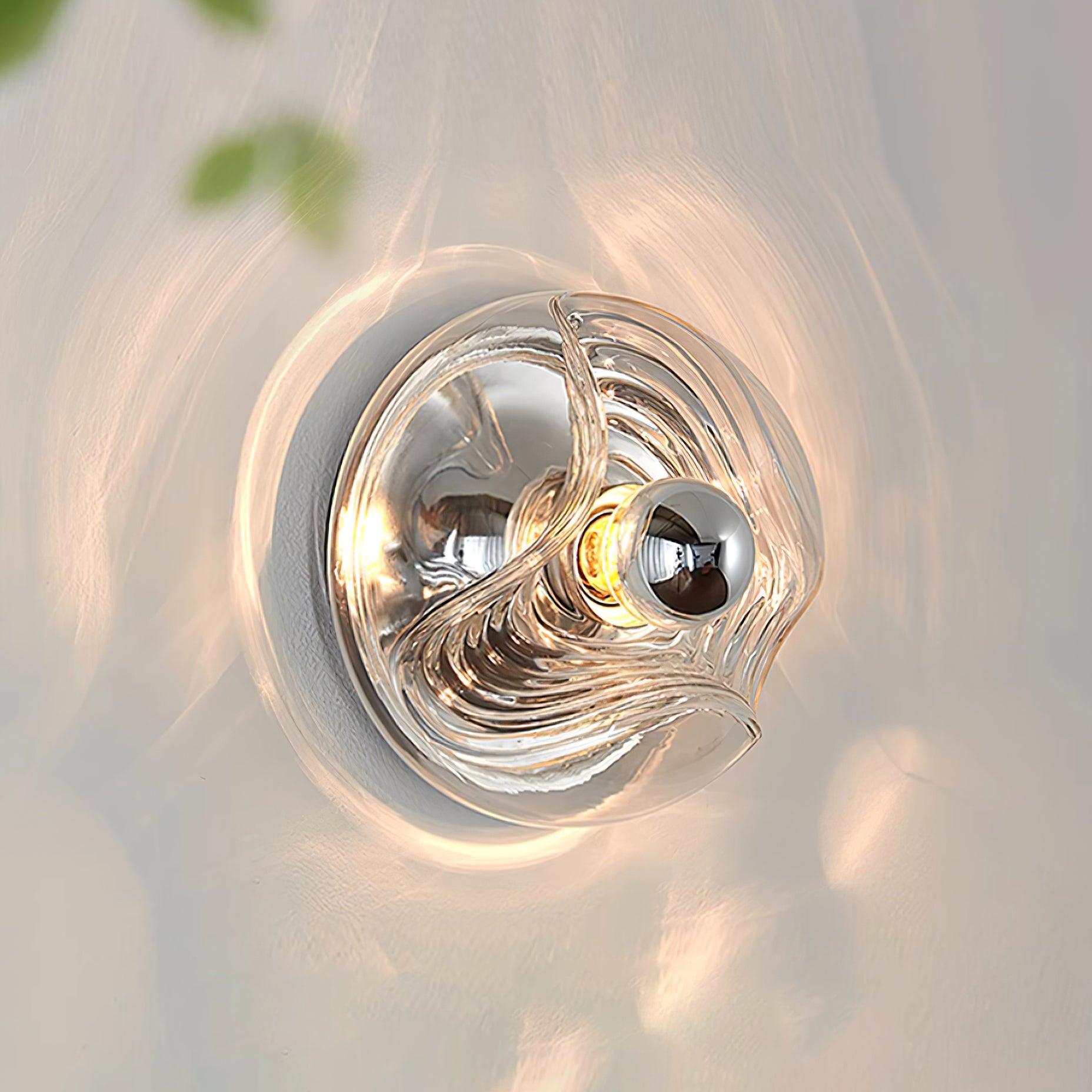 Wall Lamp Swirl Texture Clear Amber Smoke Gray Modern Accent