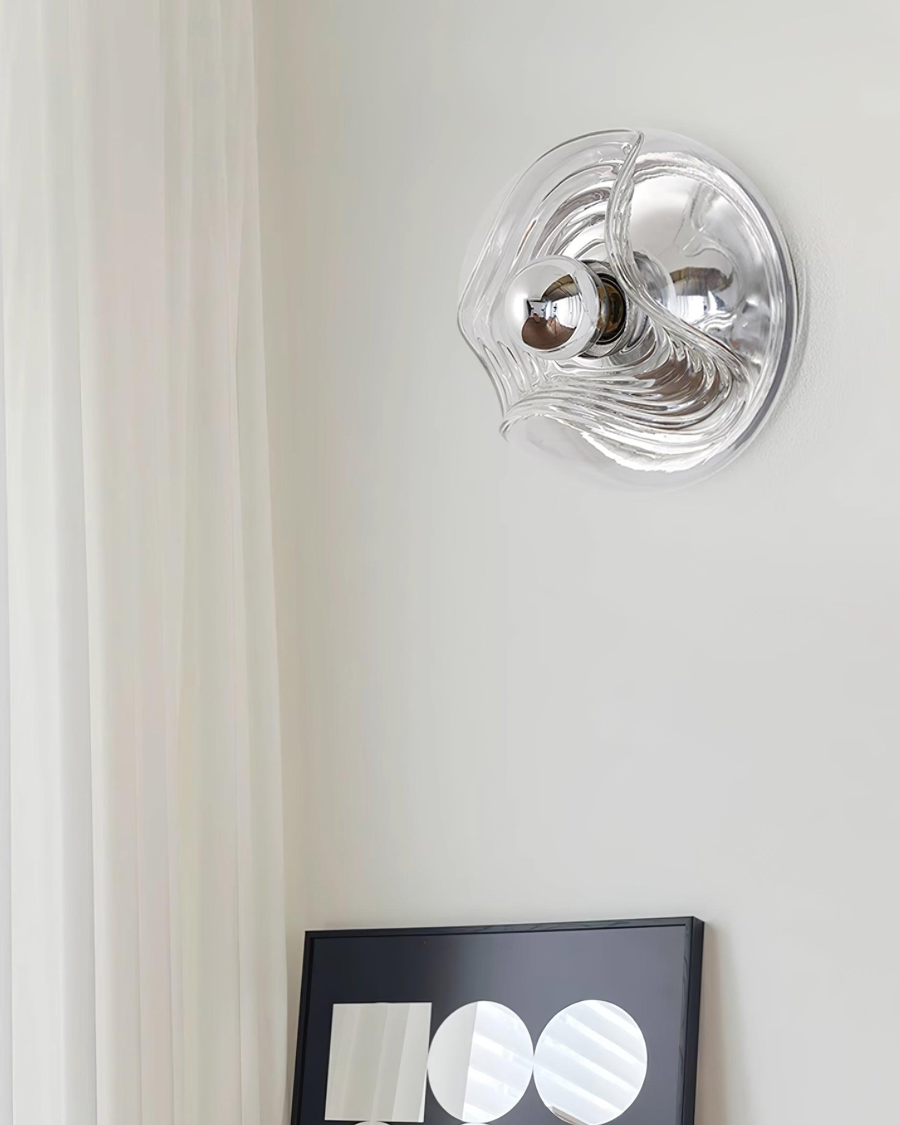 Wall Lamp Swirl Texture Clear Amber Smoke Gray Modern Accent